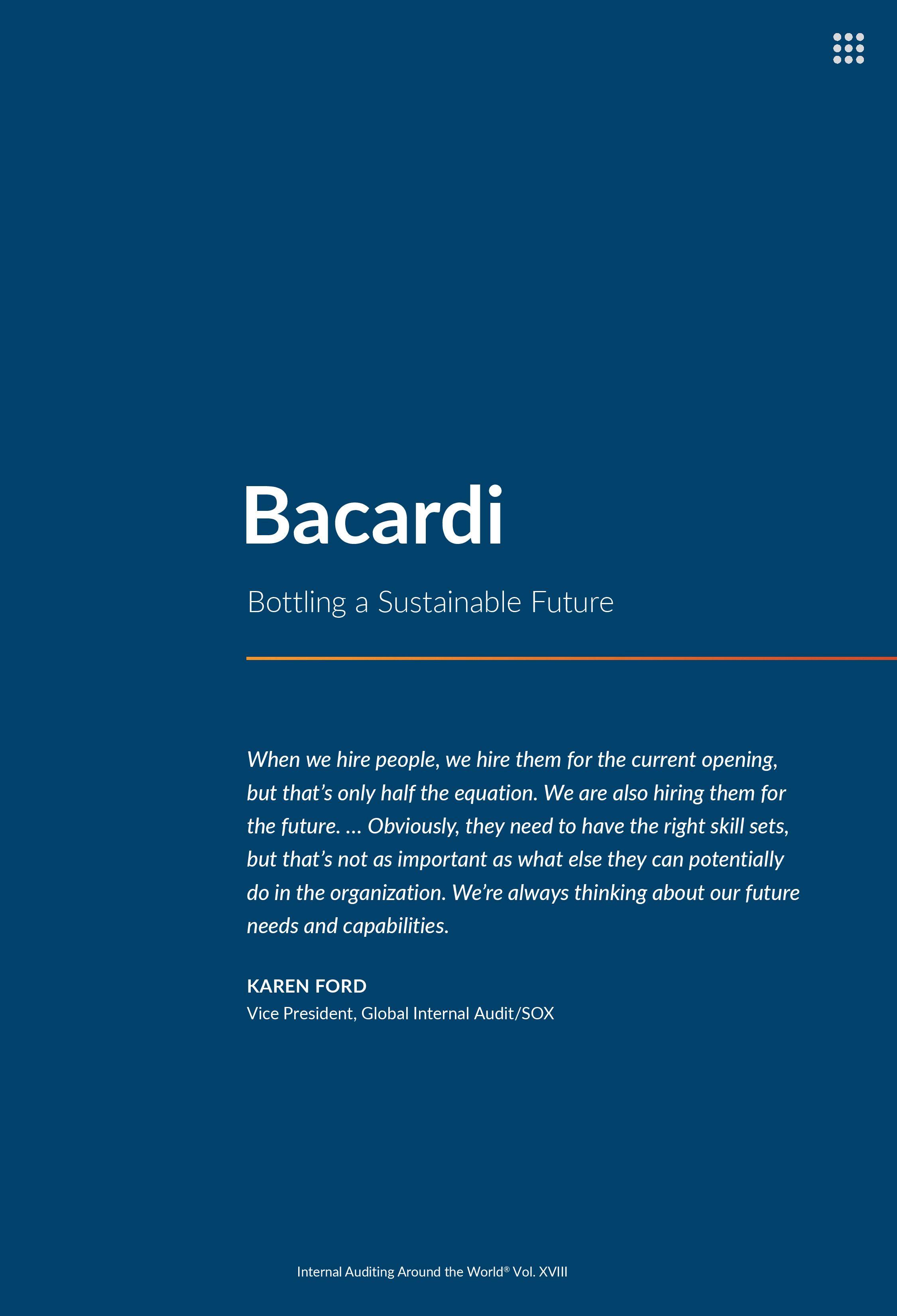 Screenshot of the First Page of Bacardi Performer Profile