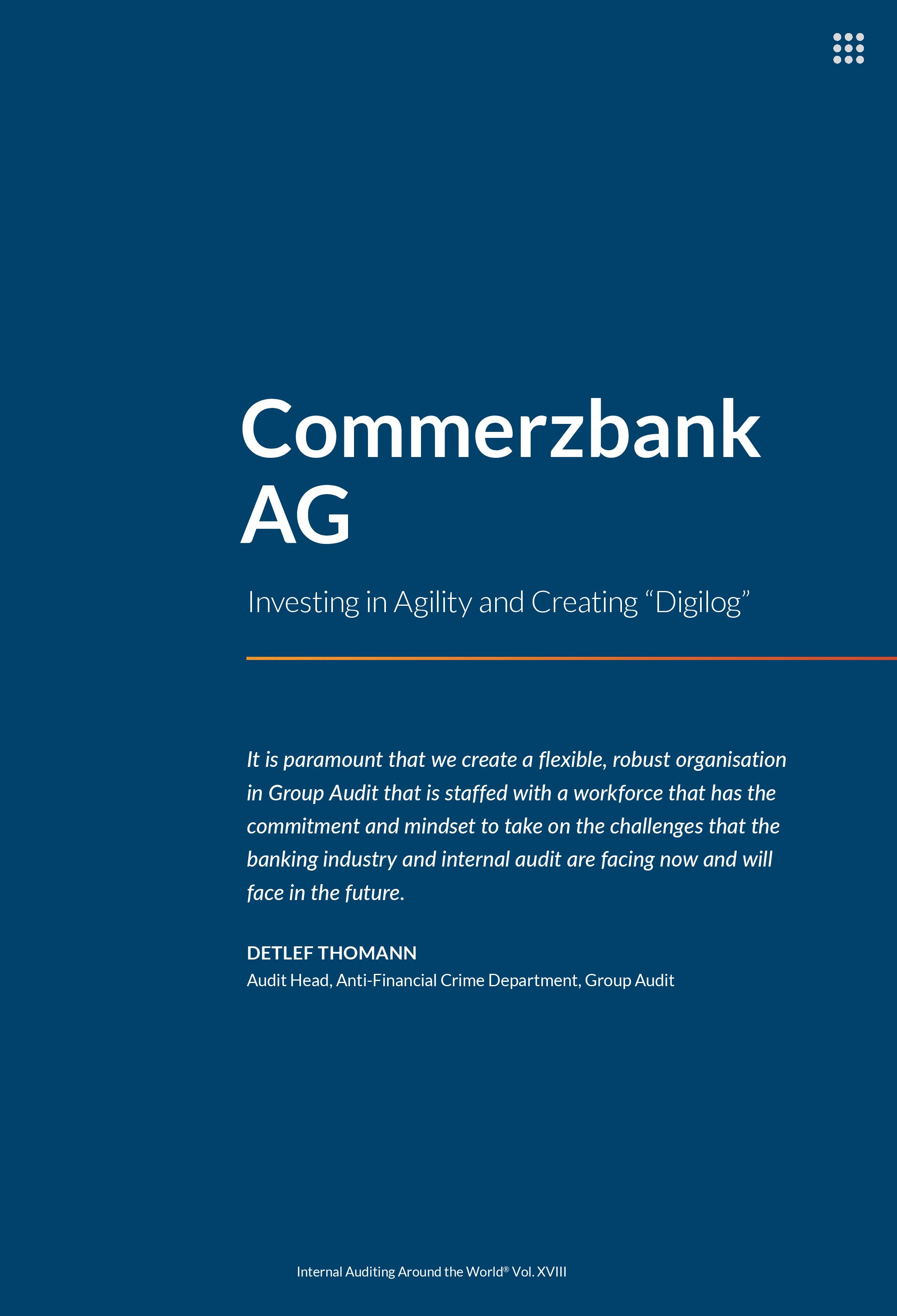 Screenshot of the First Page of Commerzbank