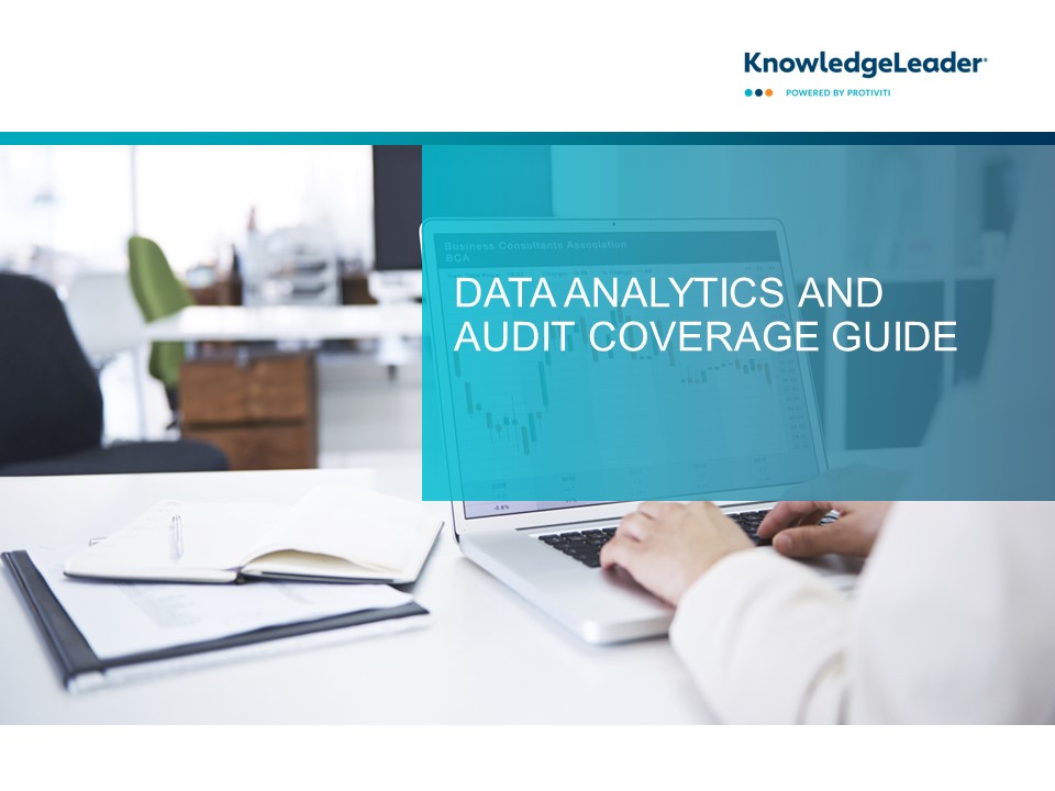 Screenshot of the first page of Data Analytics and Audit Coverage Guide