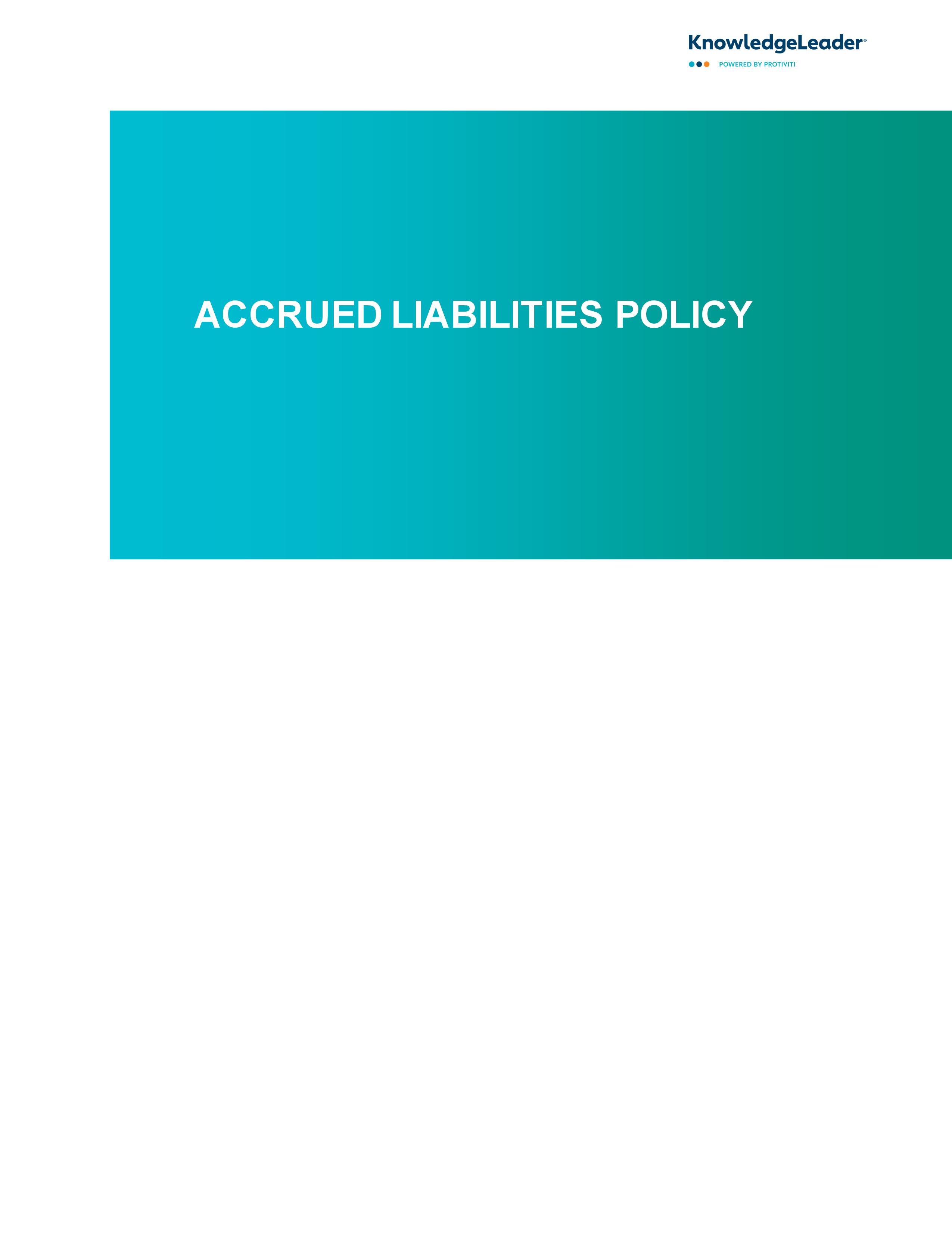 screenshot of the first page of Accrued Liabilities Policy