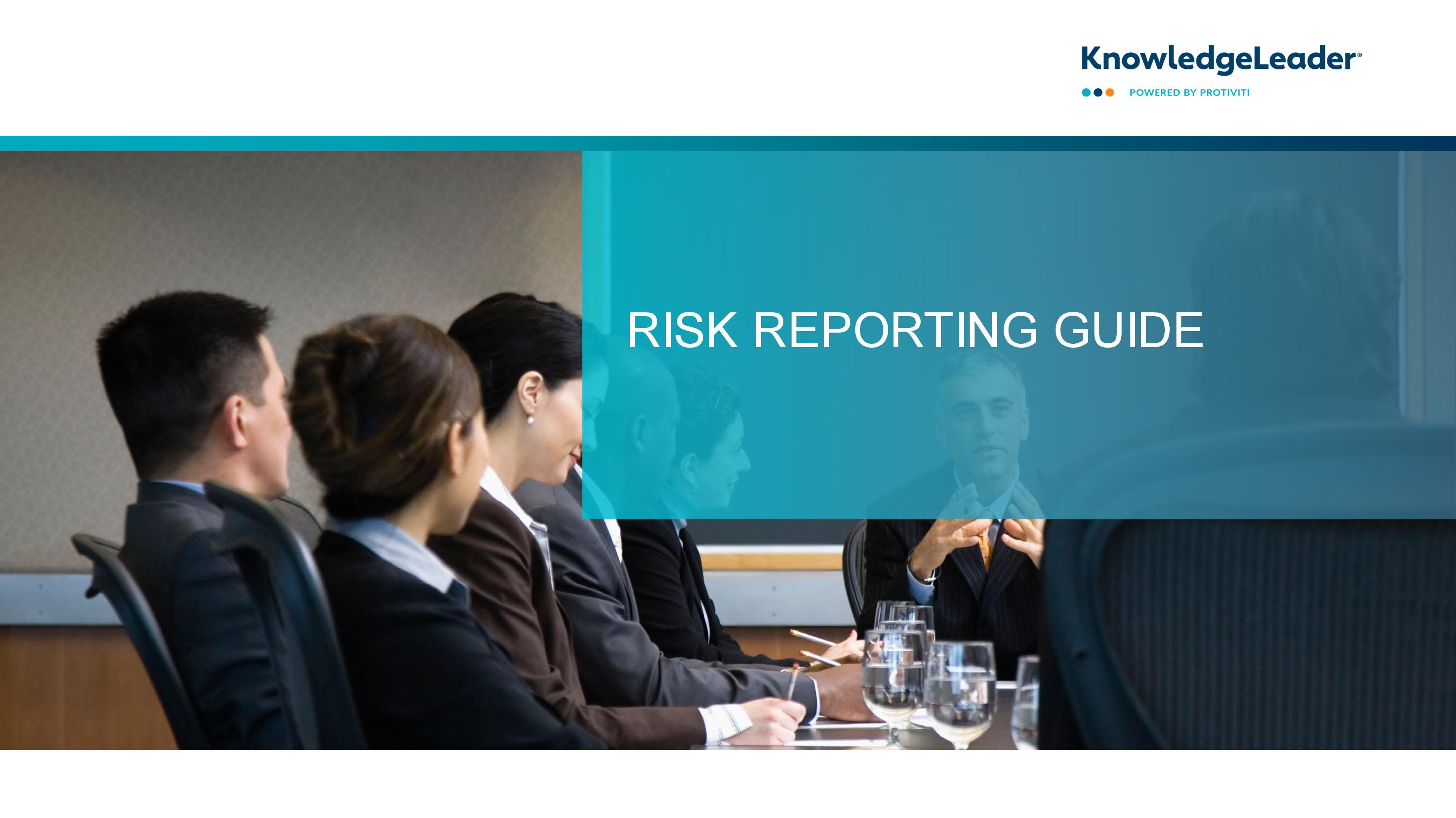 screenshot of the first page of Risk Reporting Guide