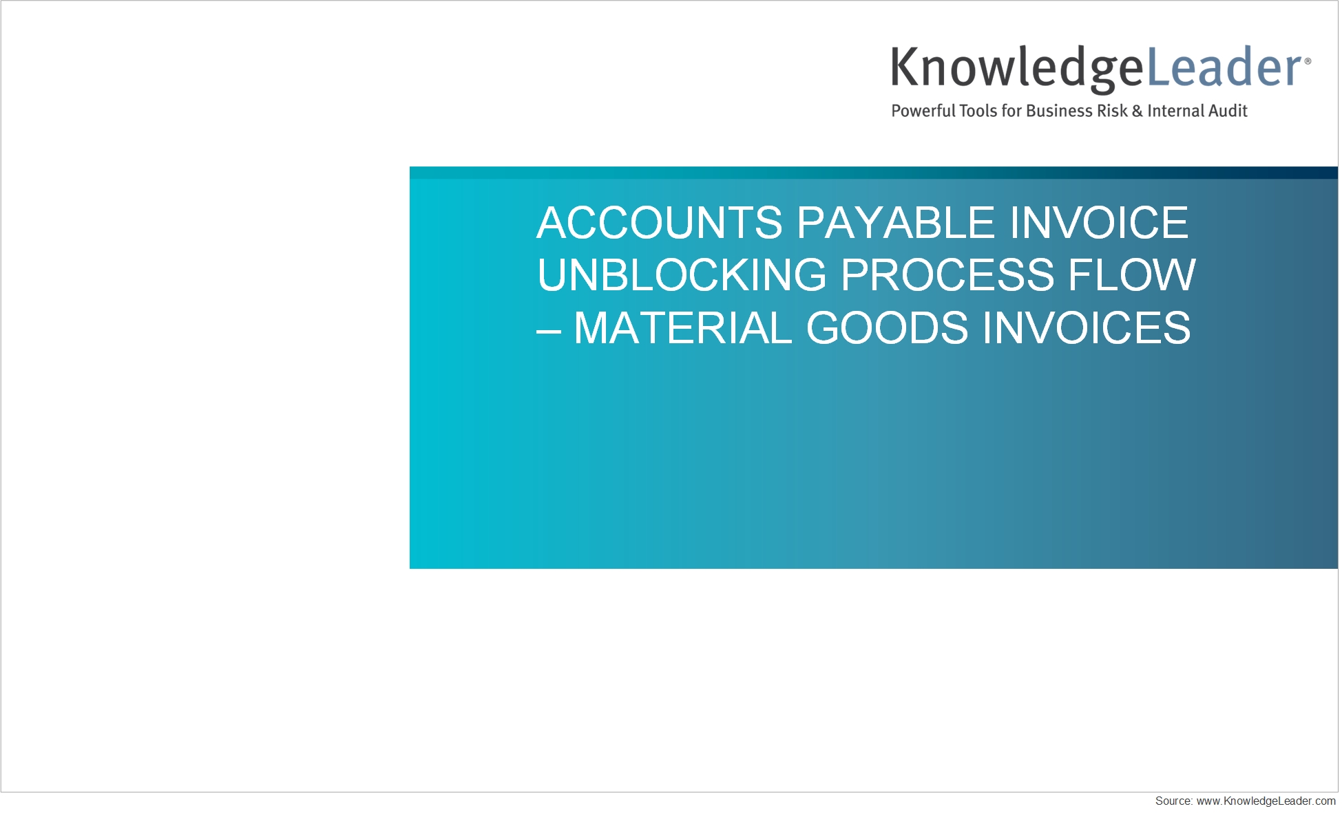 Screenshot of the first page of Accounts Payabale Invoice Unblocking Process