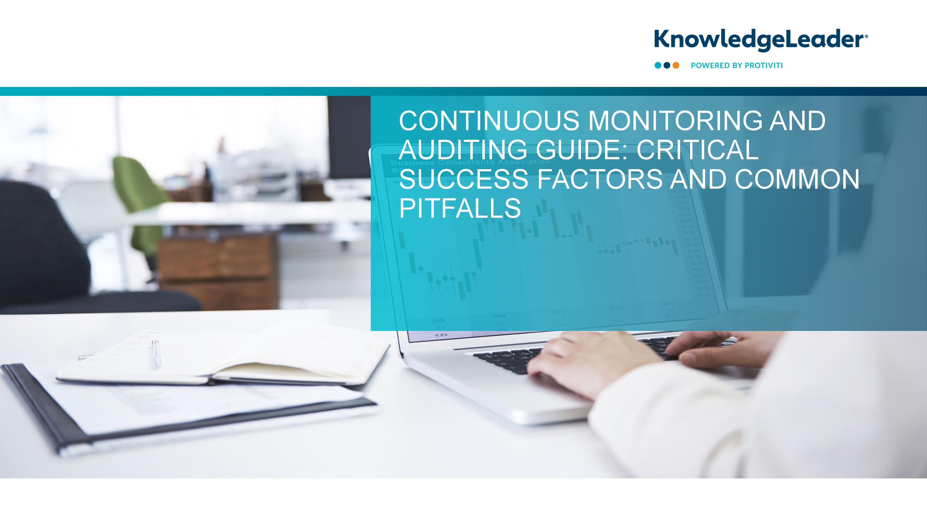 Screenshot of first page of Continuous Monitoring and Auditing Guide Critical Success Factors and Common Pitfalls