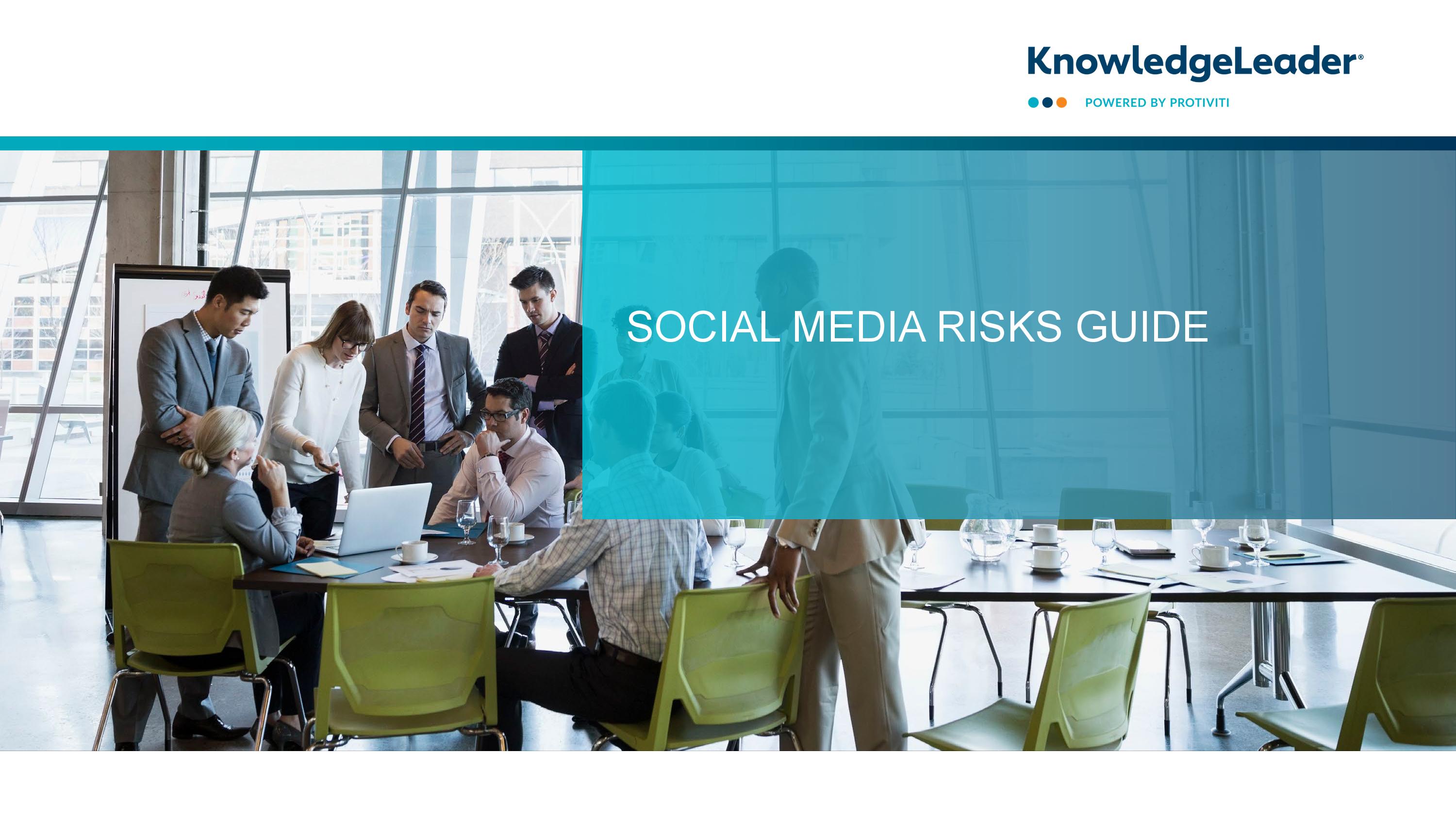 Screenshot of the first page of Social Media Risks Guide
