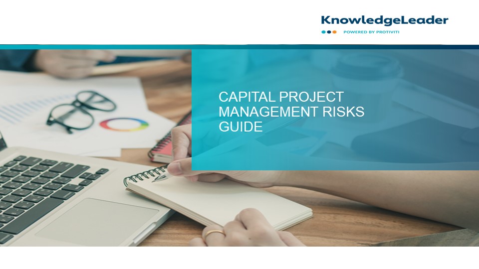 Screenshot of the first page of Capital Project Management Risks Guide