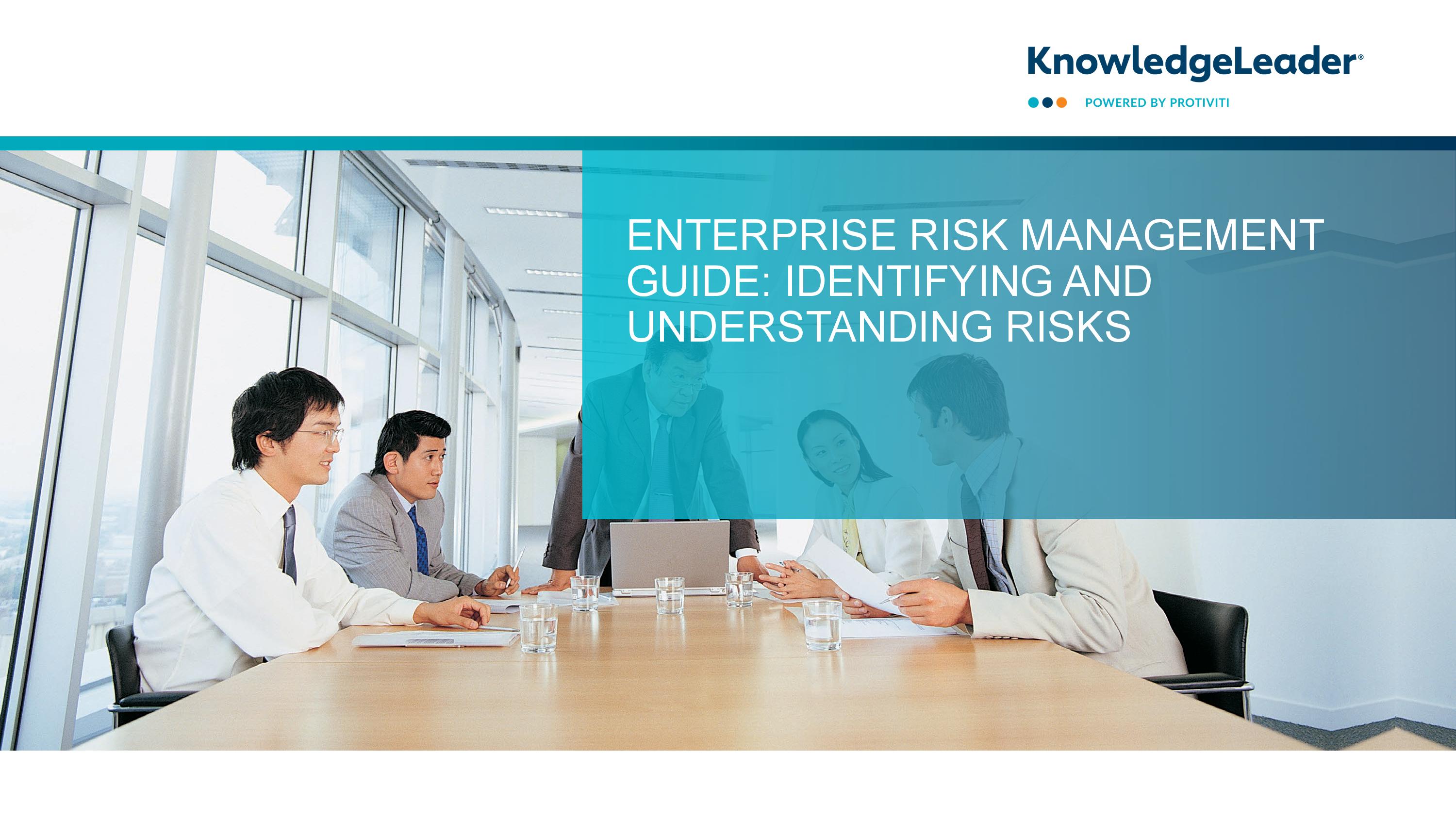 Screenshot of the first page of Enterprise Risk Management Guide Identifying and Understanding Risks