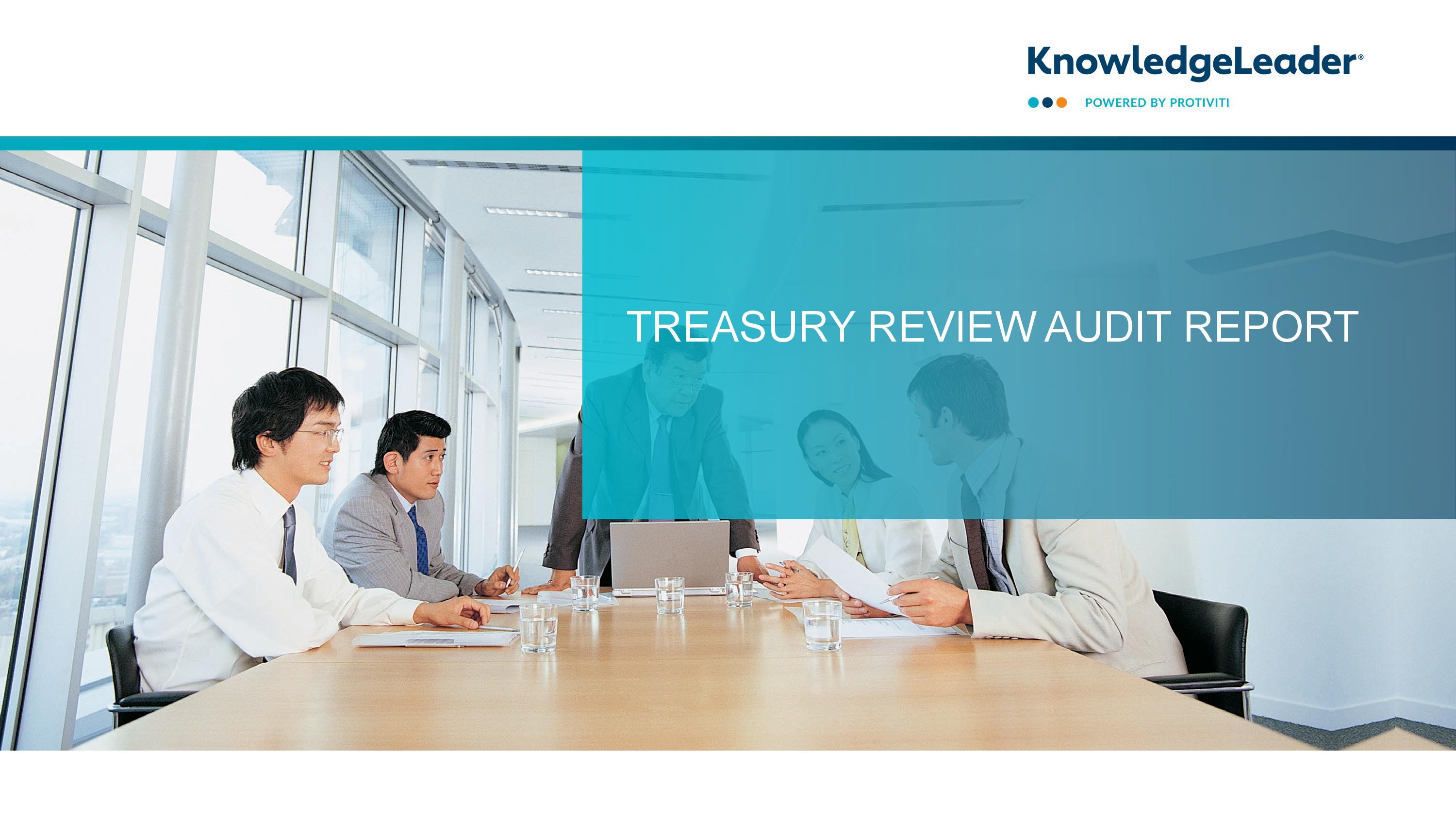 Screenshot of the first page of Treasury Review Audit Report