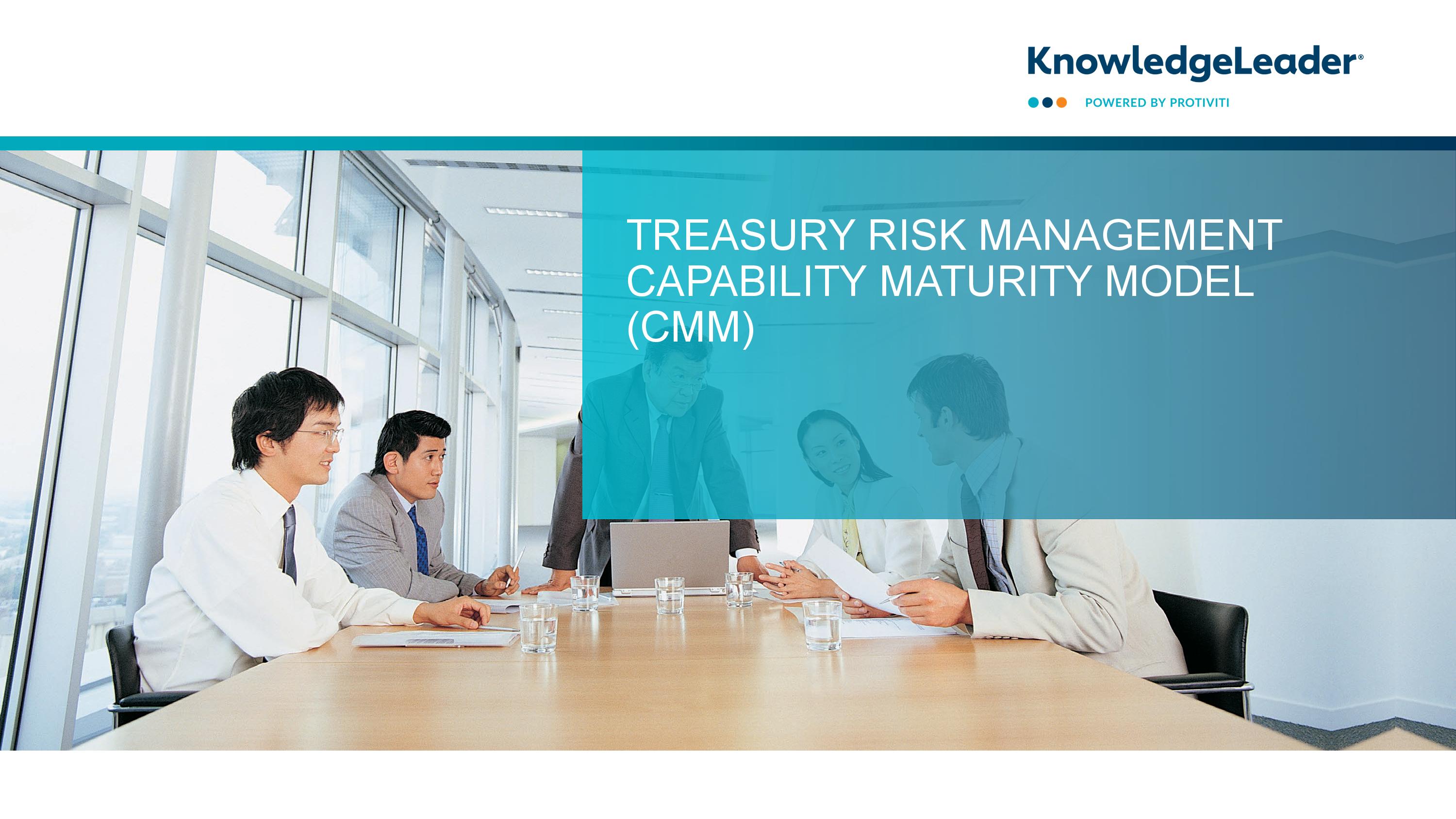 screenshot of the first page of Treasury Risk Management Capability Maturity Model (CMM)