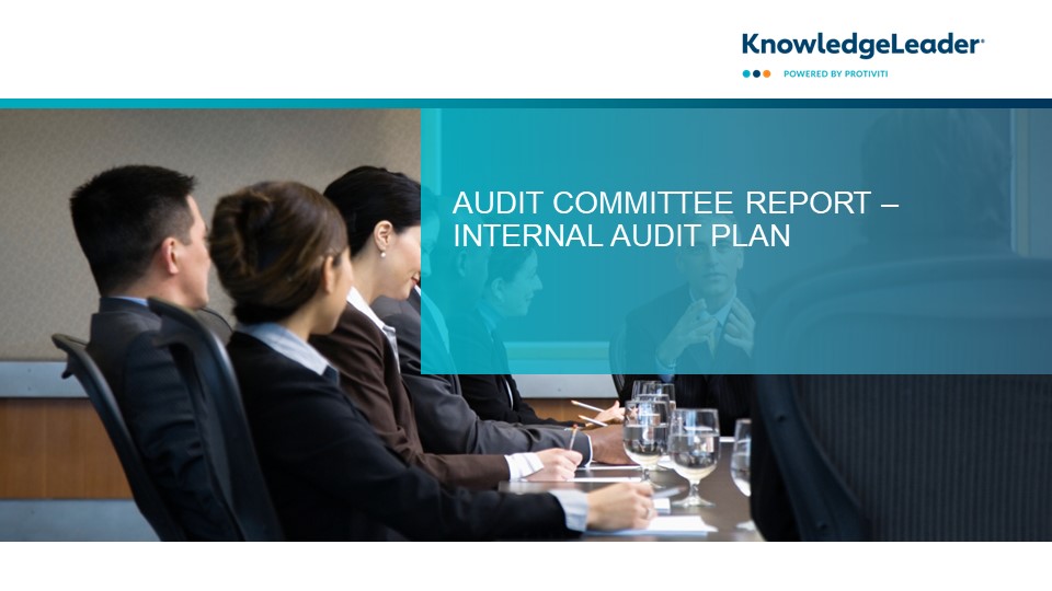 Screenshot of the first page of Audit Committee Report - Internal Audit Plan