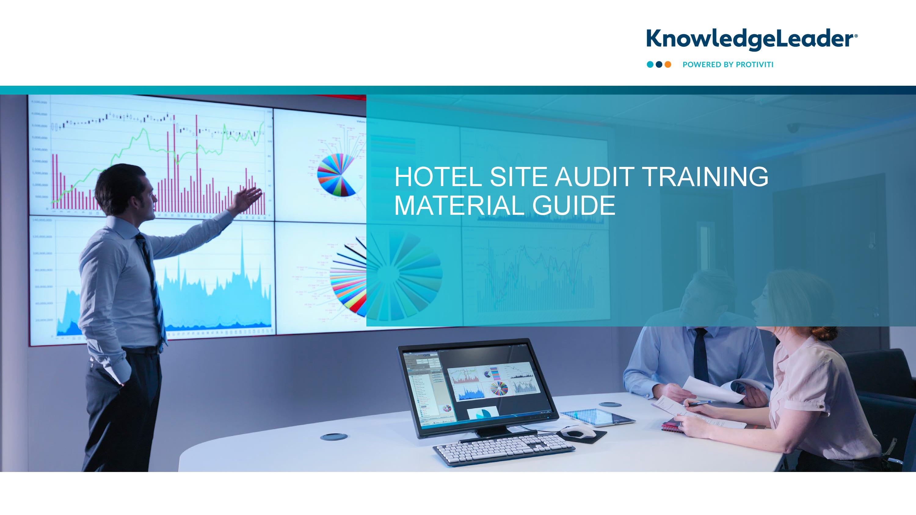 screenshot of the first page of Hotel Site Audit Training Material Guide