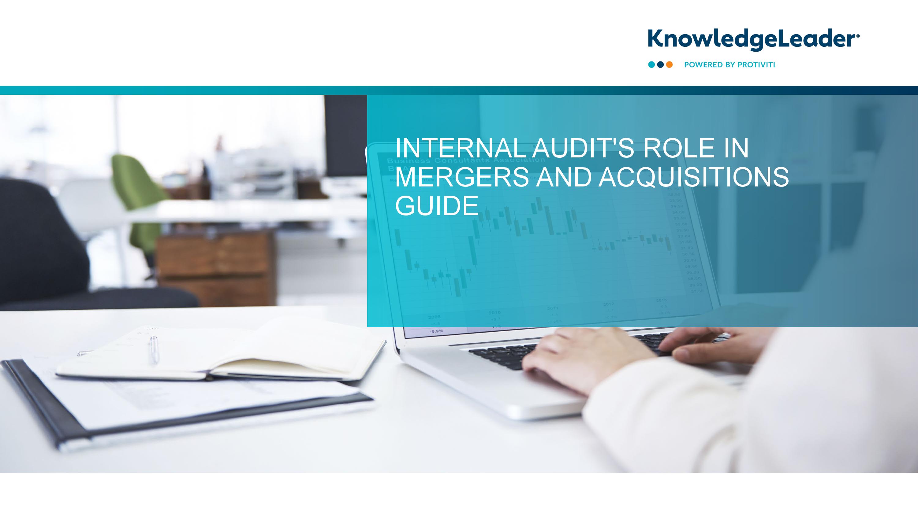 Screenshot of the first page of Internal Audit's Role in Mergers and Acquisitions Guide