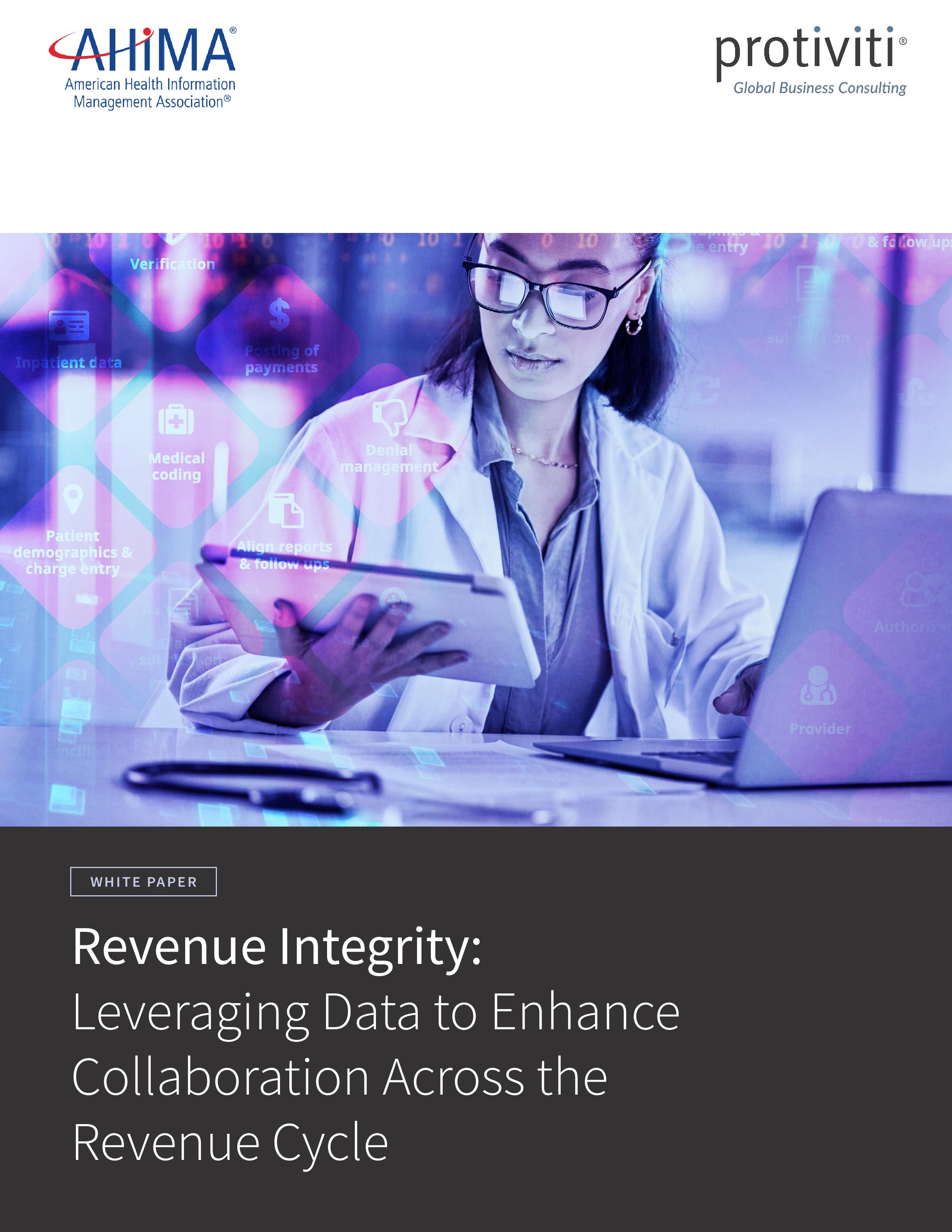 Screenshot of the first page of Revenue Integrity Leveraging Data to Enhance Collaboration Across the Revenue Cycle