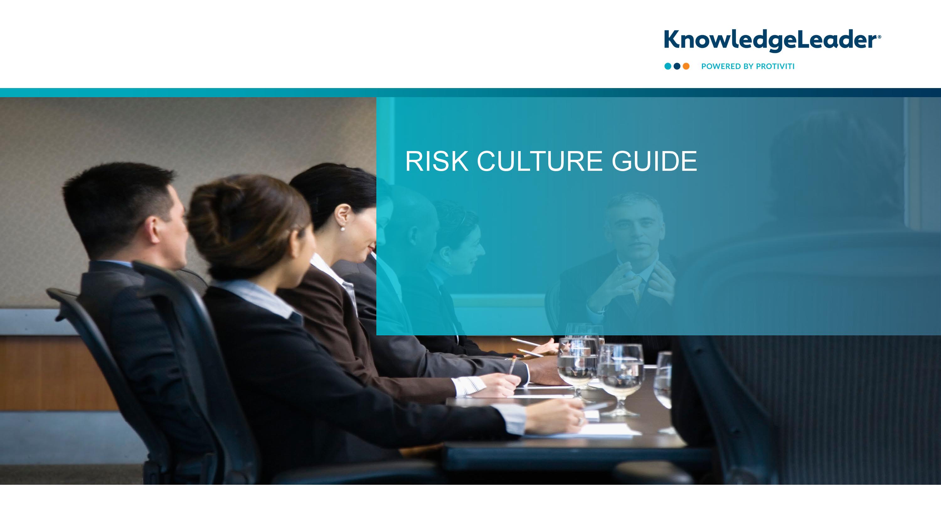 Screenshot of the first page of Risk Culture Guide