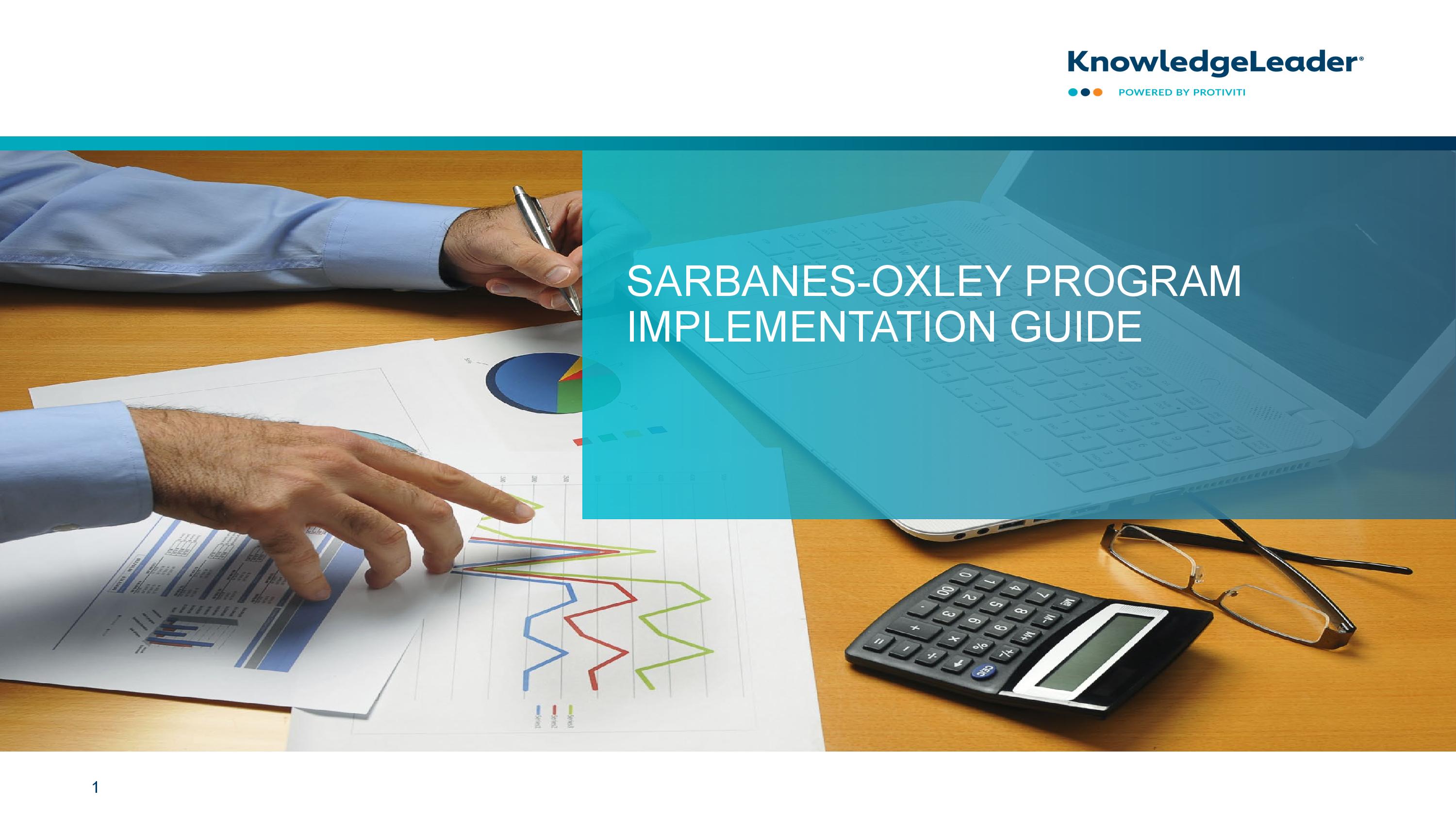 Screenshot of the first page of Sarbanes-Oxley Program Implementation Guide