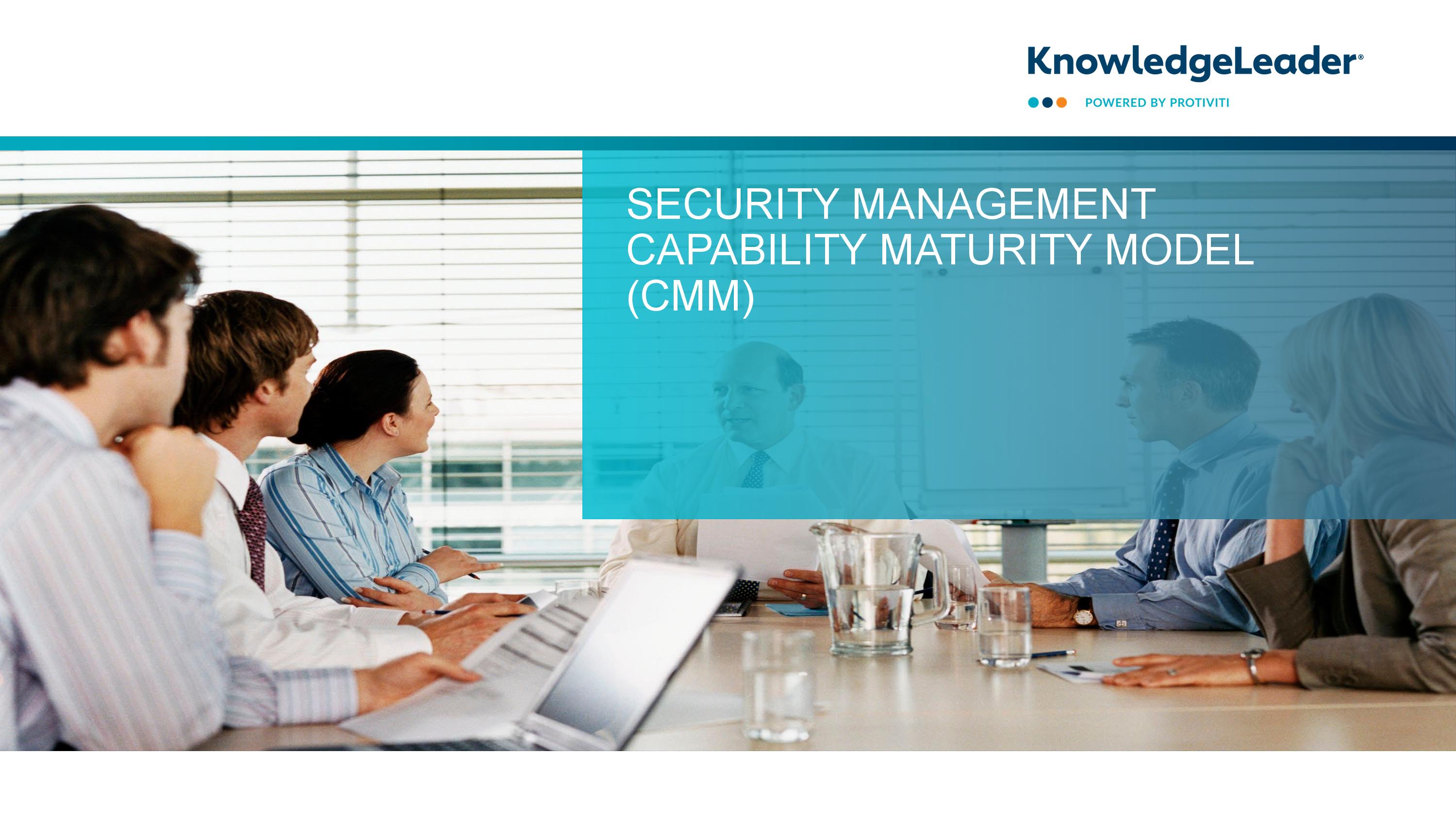 screenshot of the first page of Security Management Capability Maturity Model (CMM)