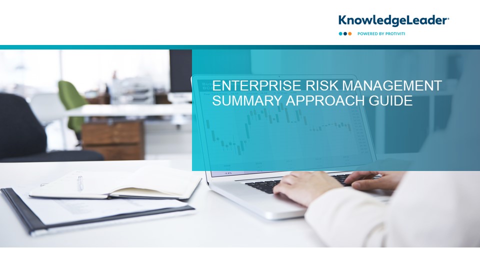 Screenshot of the first page of Enterprise Risk Management Summary Approach Guide