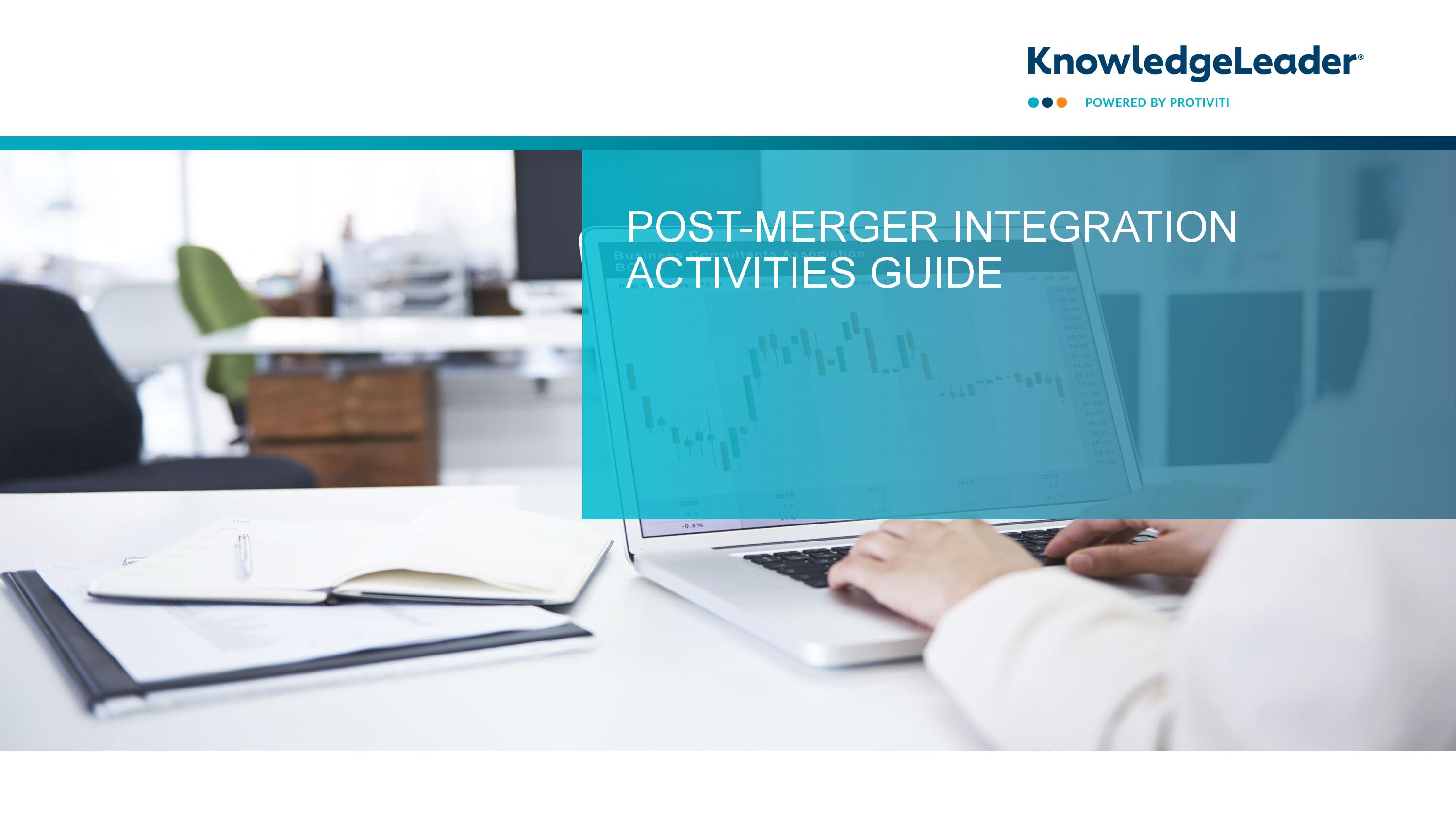 Screenshot of the first page of Post-Merger Integration Activities Guide