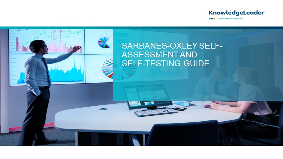 Screenshot of the first page of Sarbanes-Oxley Self-Assessment and Self-Testing Guide