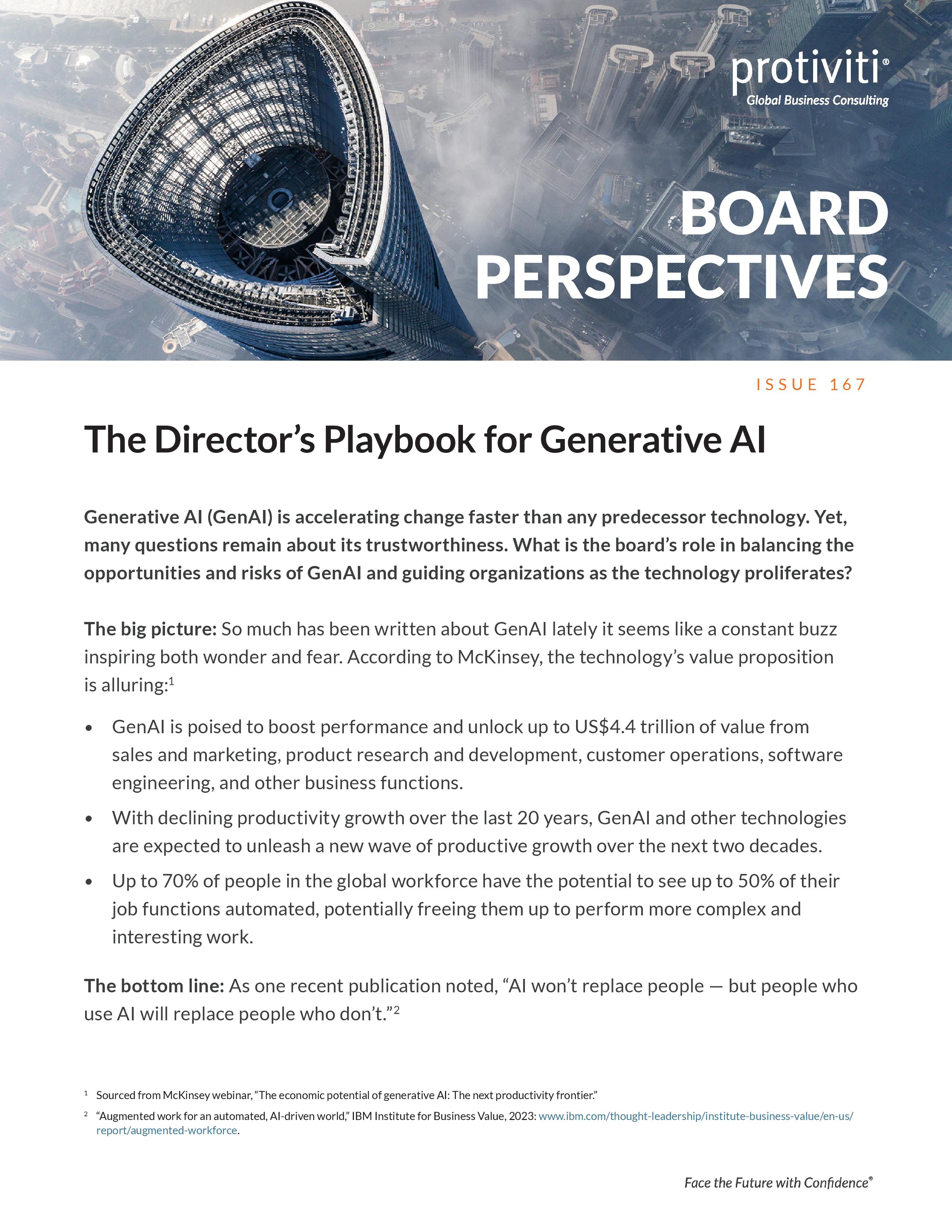 Screenshot of the first page of The Director’s Playbook for Generative AI