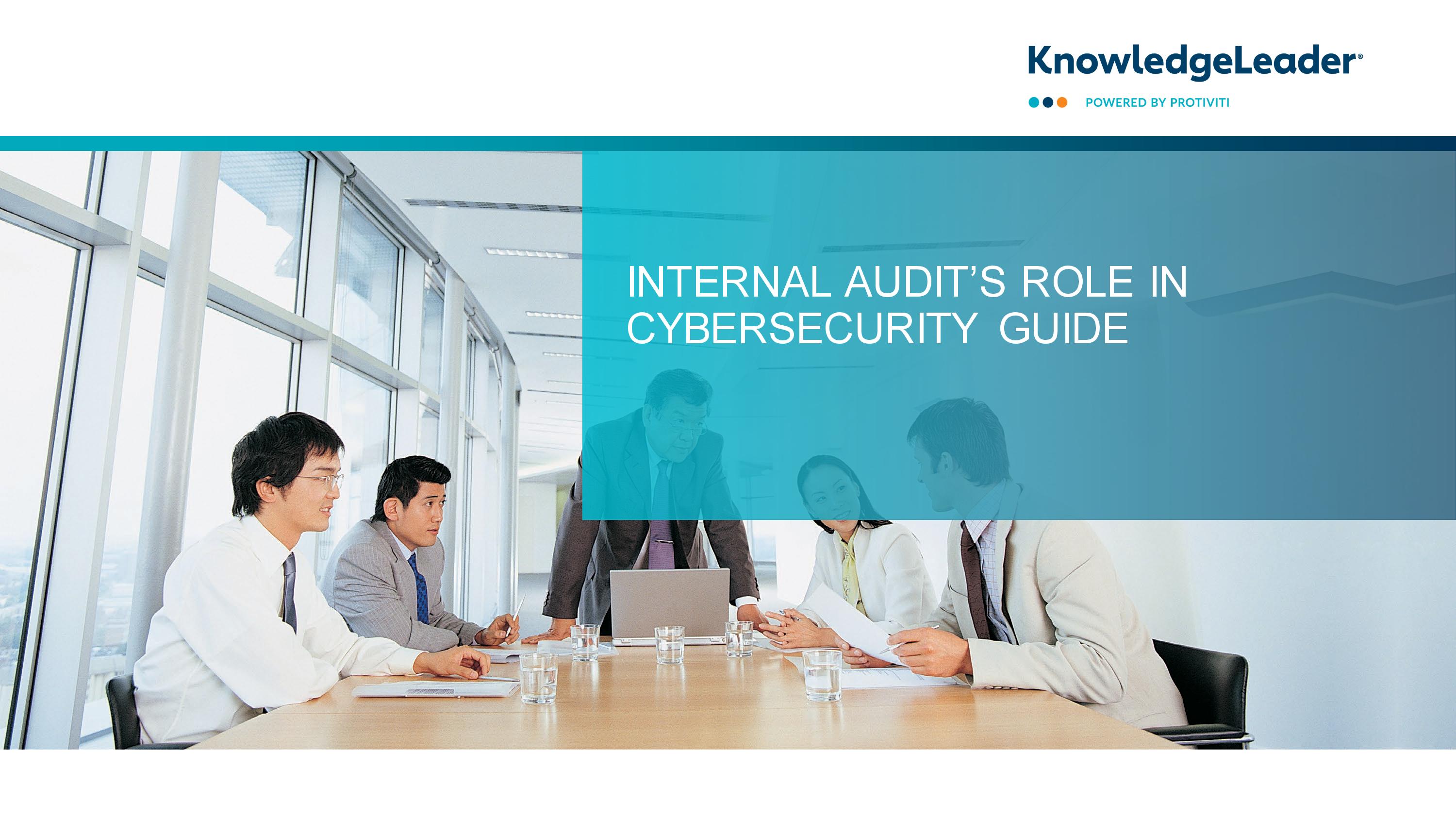 Screenshot of the first page of Internal Audit’s Role In Cybersecurity Guide