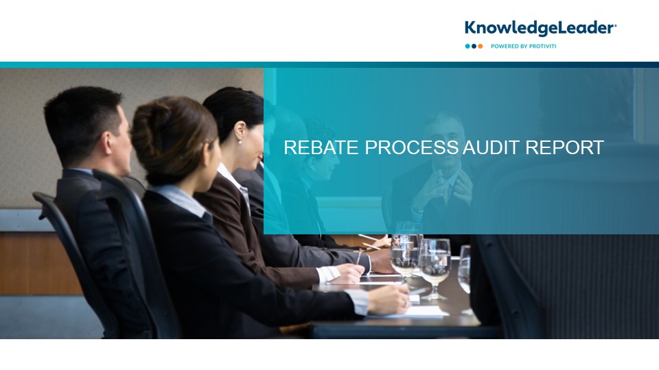 Screenshot of the first page of Rebate Process Audit Report