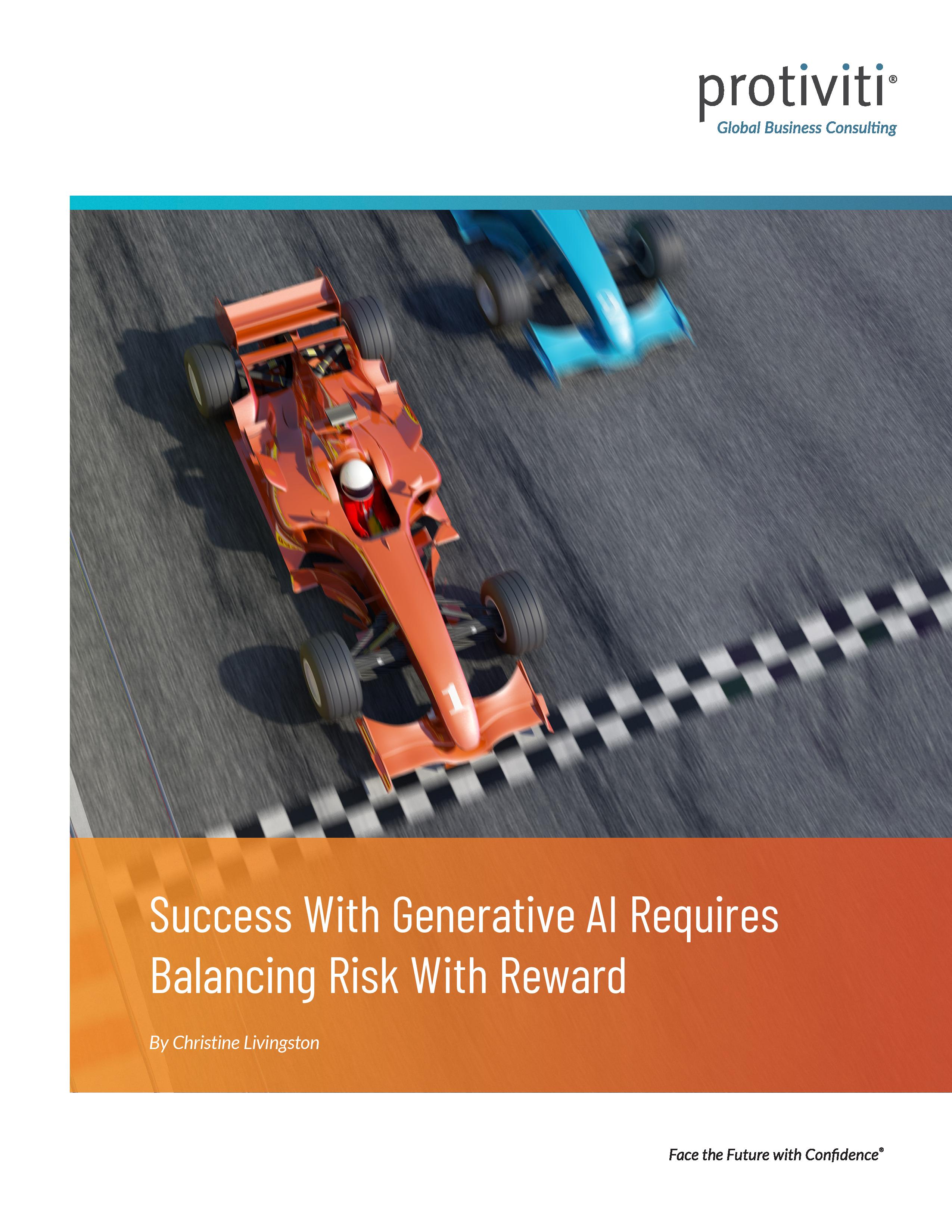 Screenshot of the first page of Success With Generative AI Requires Balancing Risk With Reward