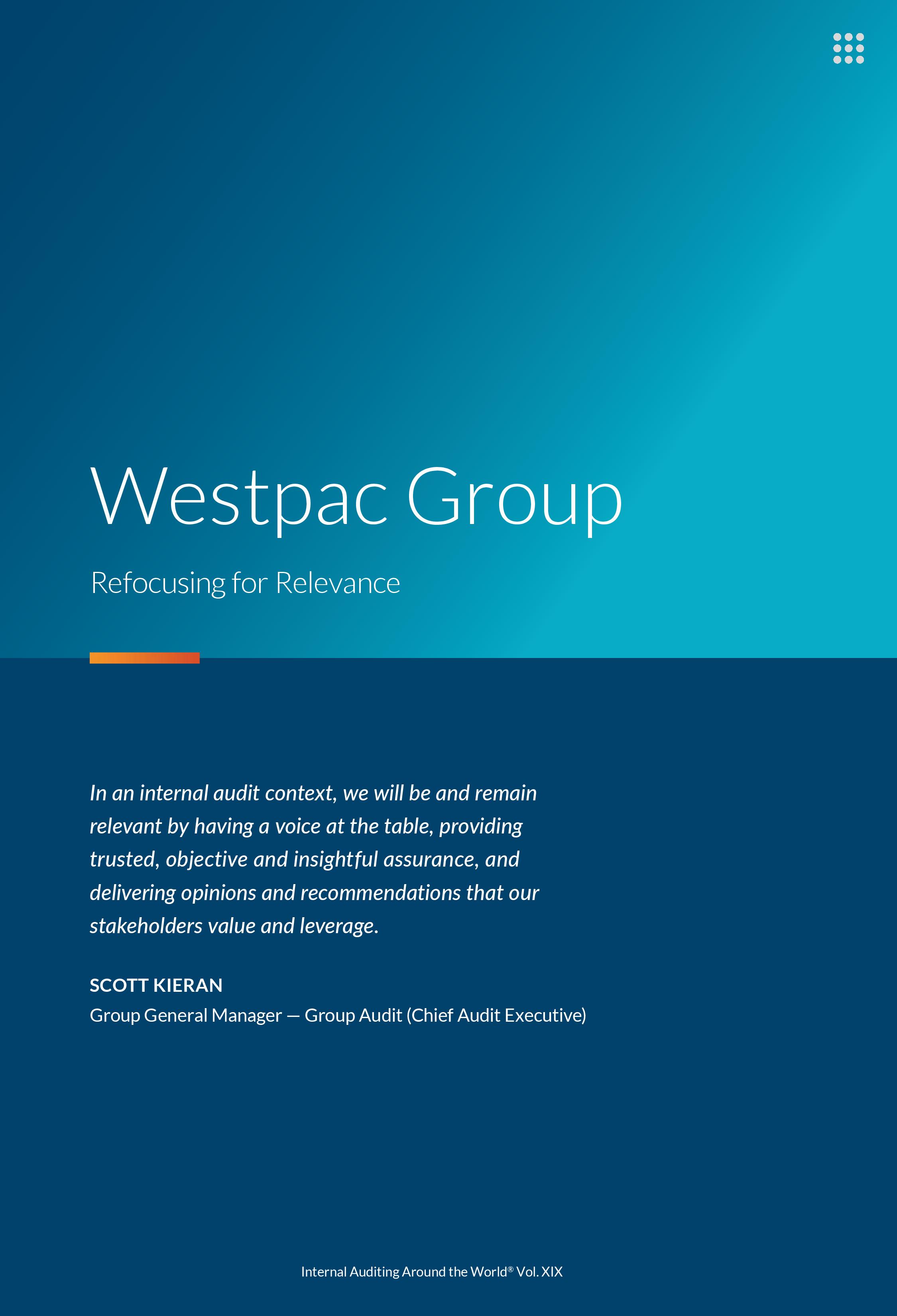screenshot of the first page of Westpac Group