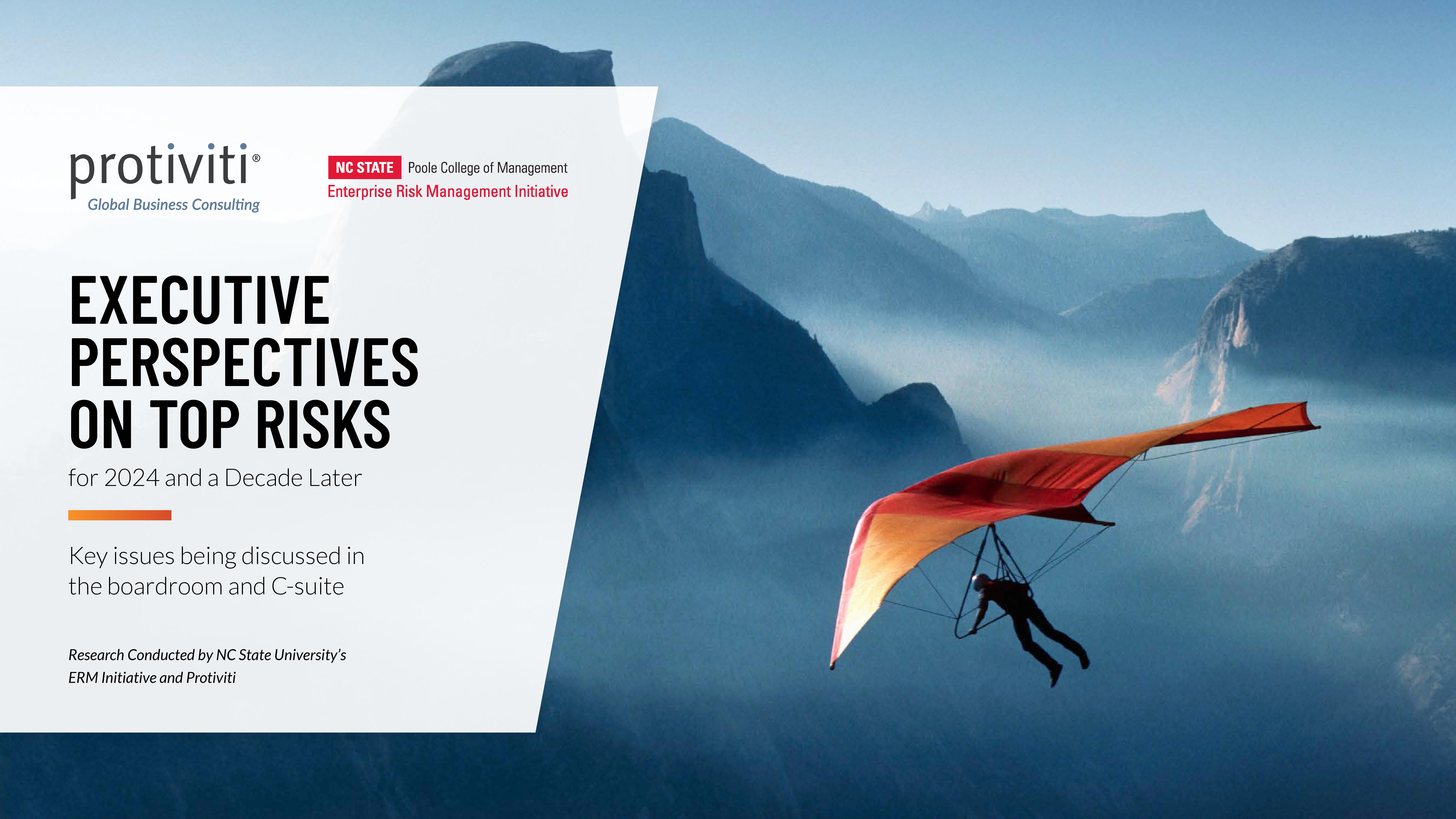 screenshot of the first page of Executive Perspectives on Top Risks for 2024 and a Decade Later