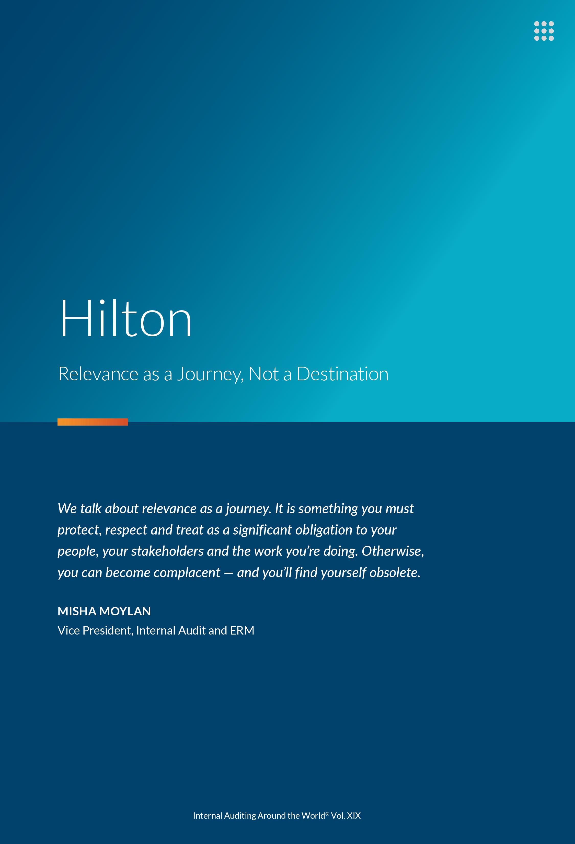 screenshot of the first page of Hilton Relevance as a Journey, Not a Destination