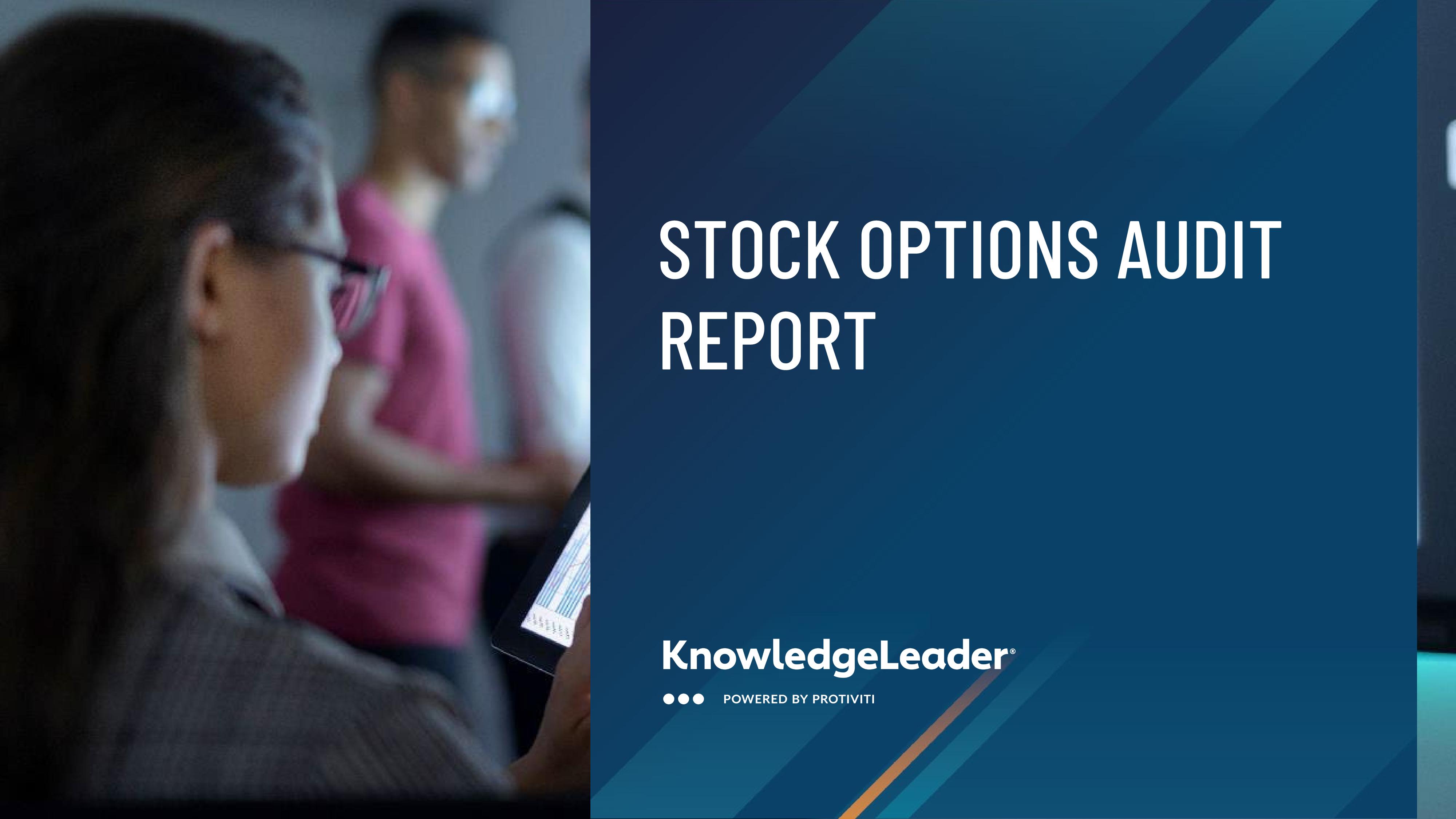 screenshot of the first page of Stock Options Audit Report