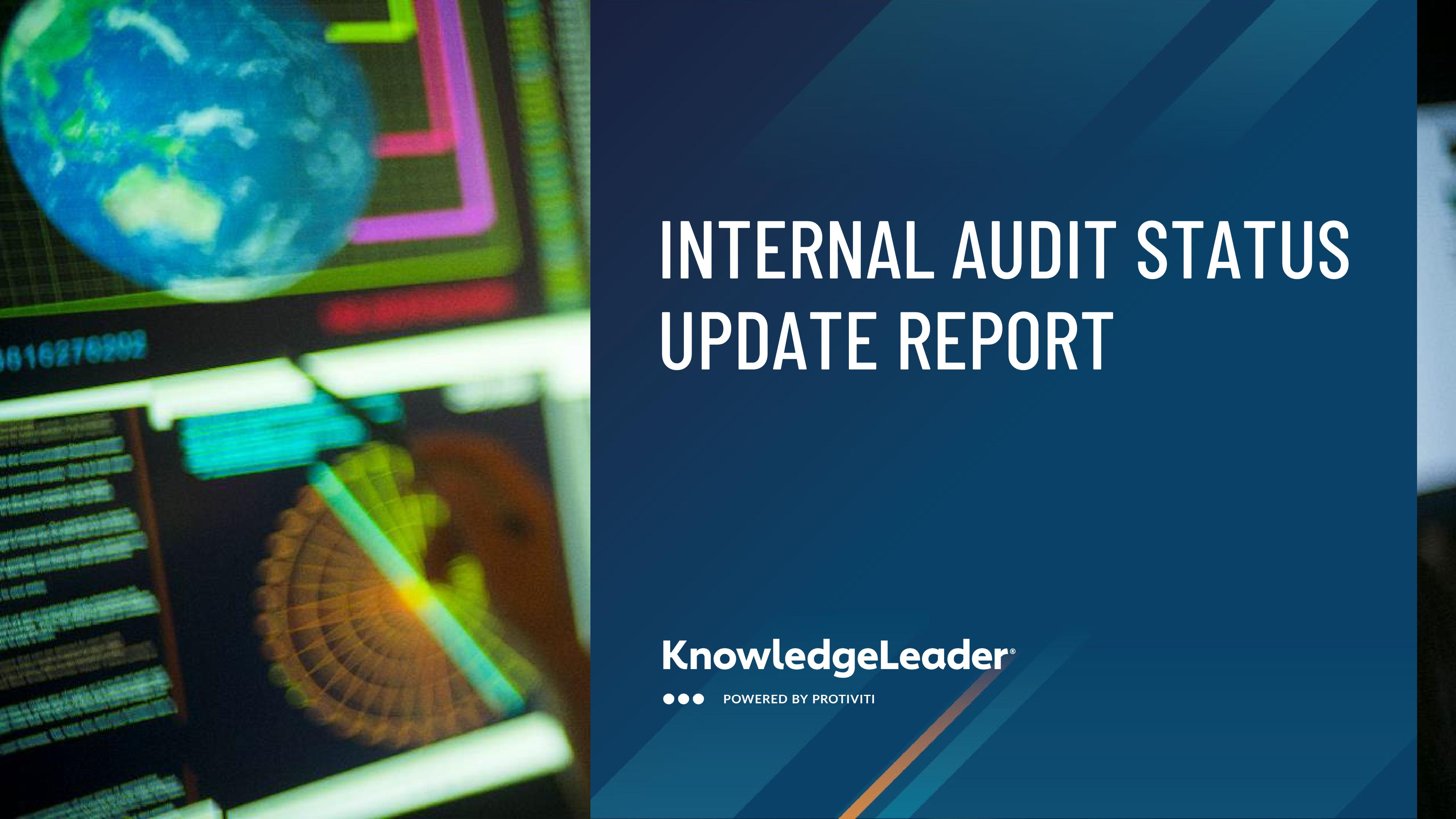 screenshot of the first page of Internal Audit Status Update Report