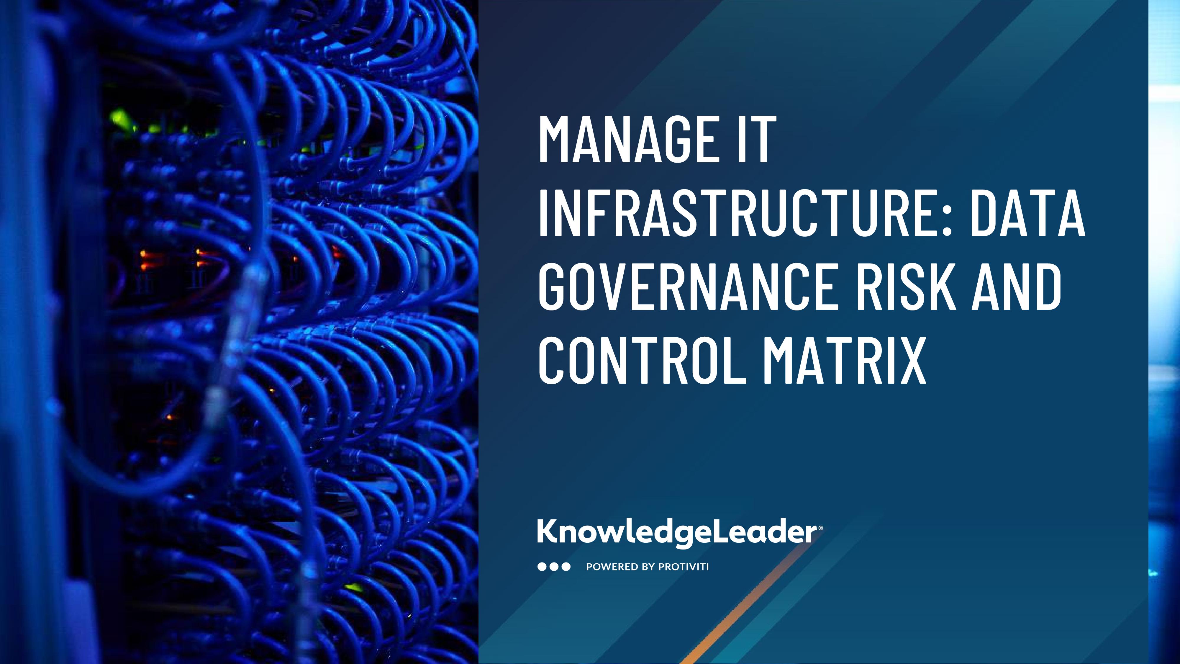 screenshot of the first page of Manage IT Infrastructure Data Governance Risk and Control Matrix (RCM)