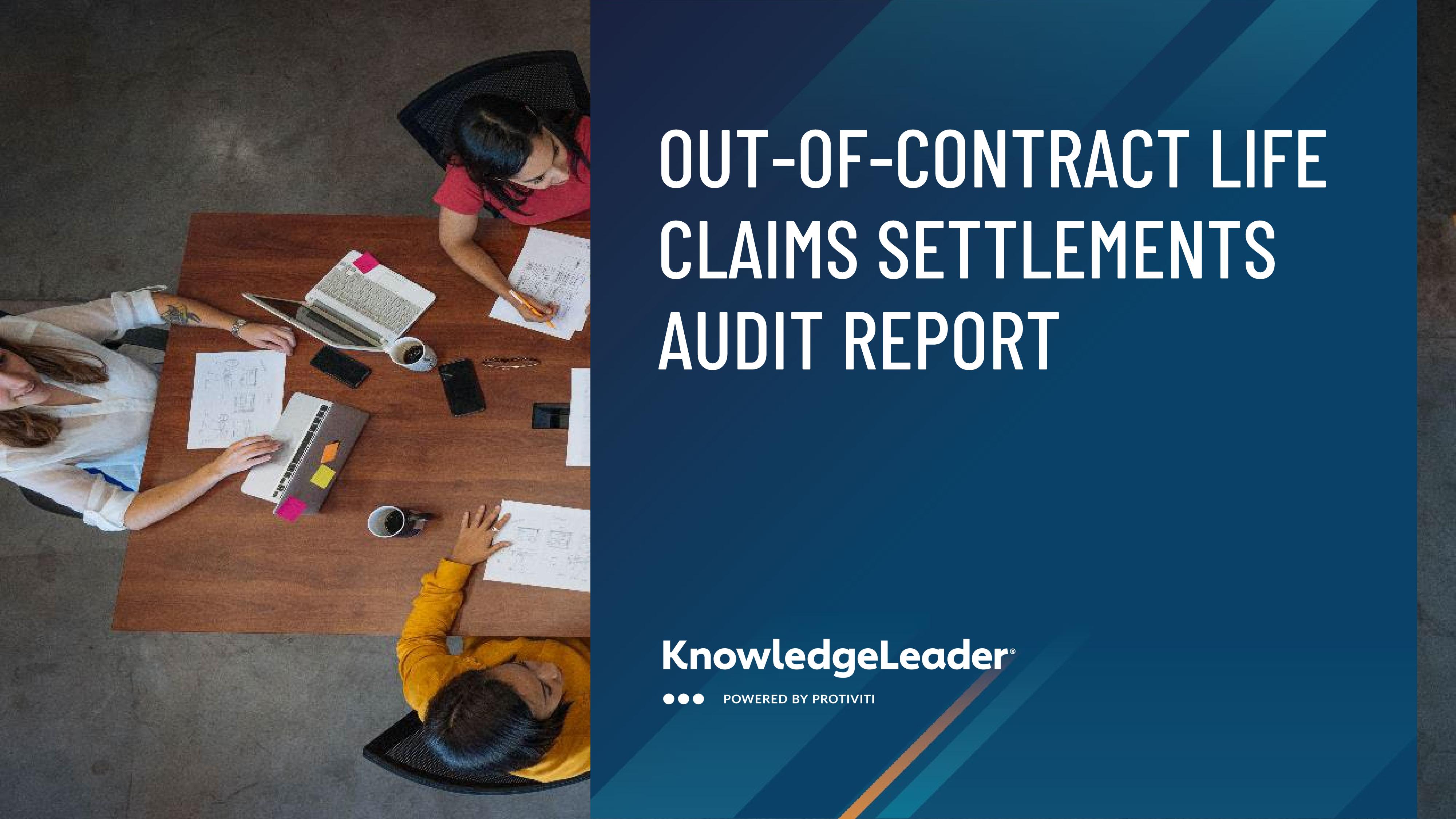 screenshot of the first page of Out-of-Contract Life Claims Settlements Audit Report