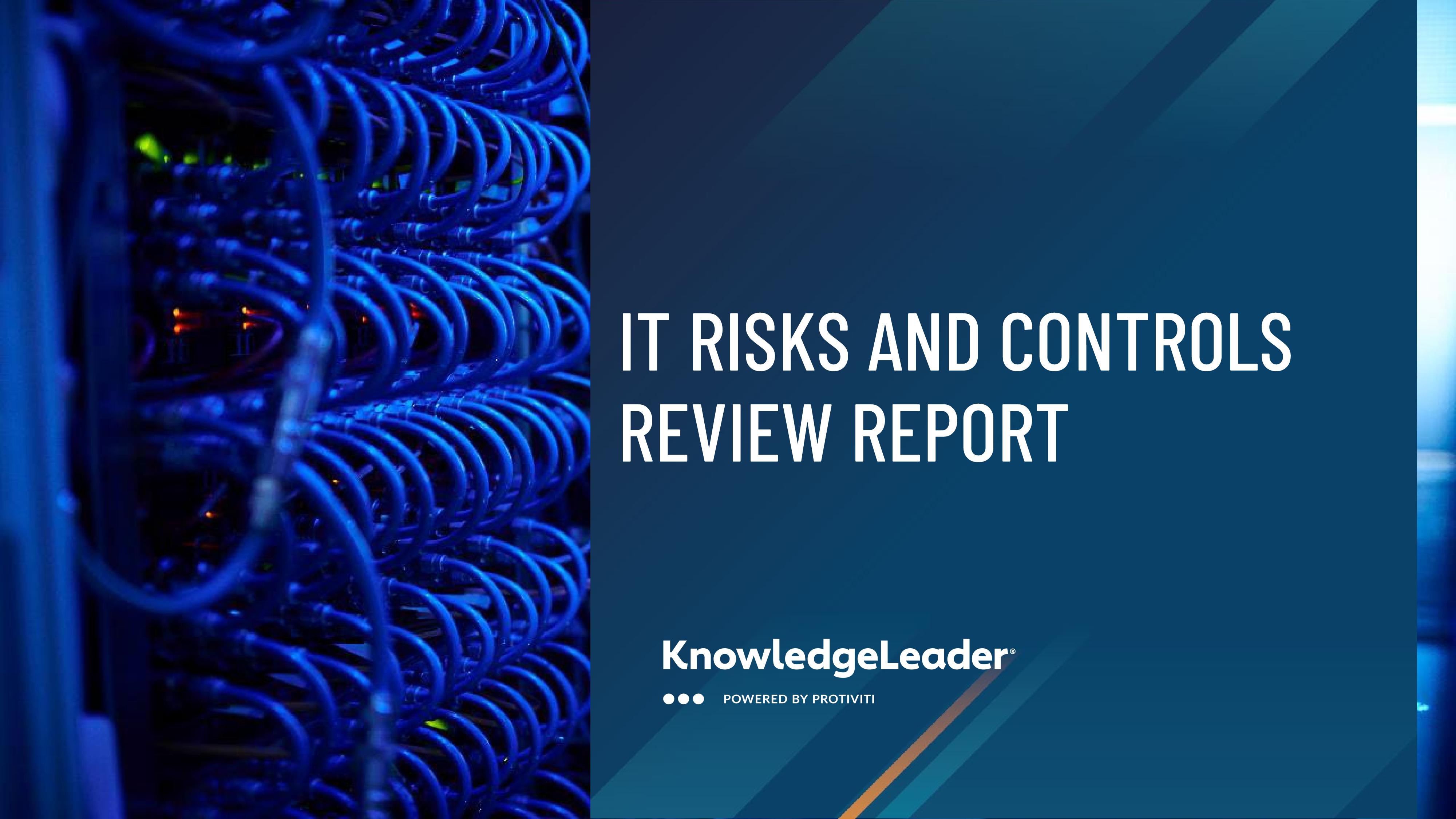 screenshot of the first page of IT Risks and Controls Review Report