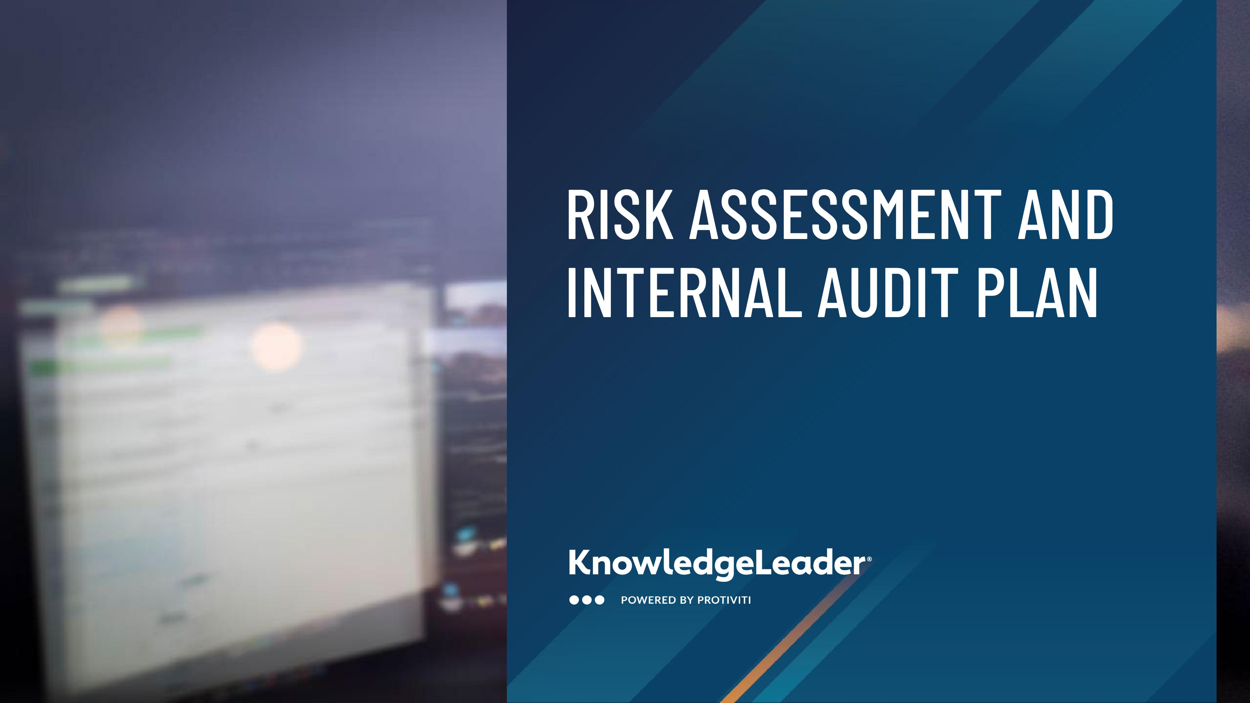 screenshot of the first page of Risk Assessment and Internal Audit Plan