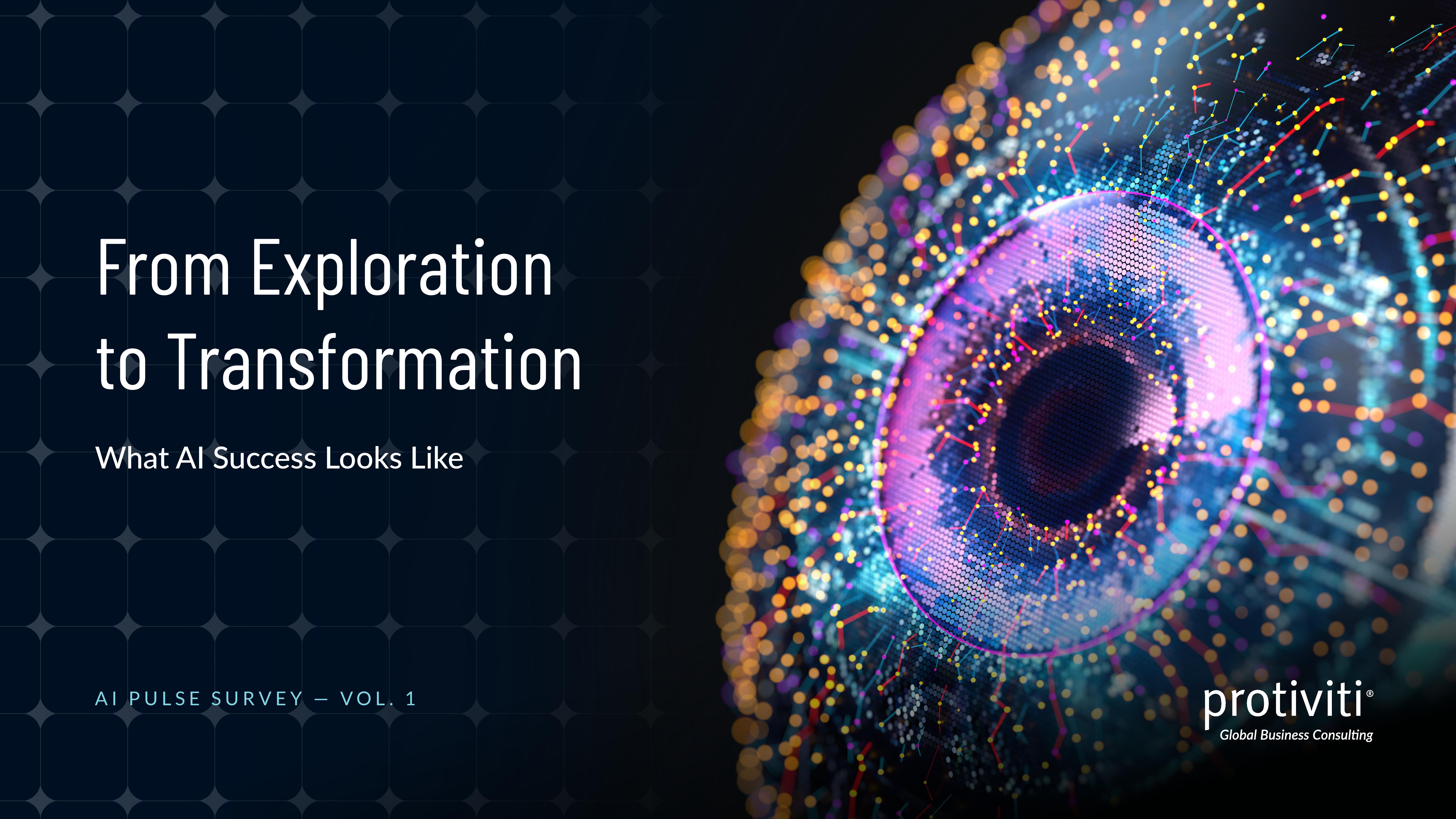 screenshot of the first page of AI Pulse Survey, Vol. 1: From Exploration to Transformation — What AI Success Looks Like