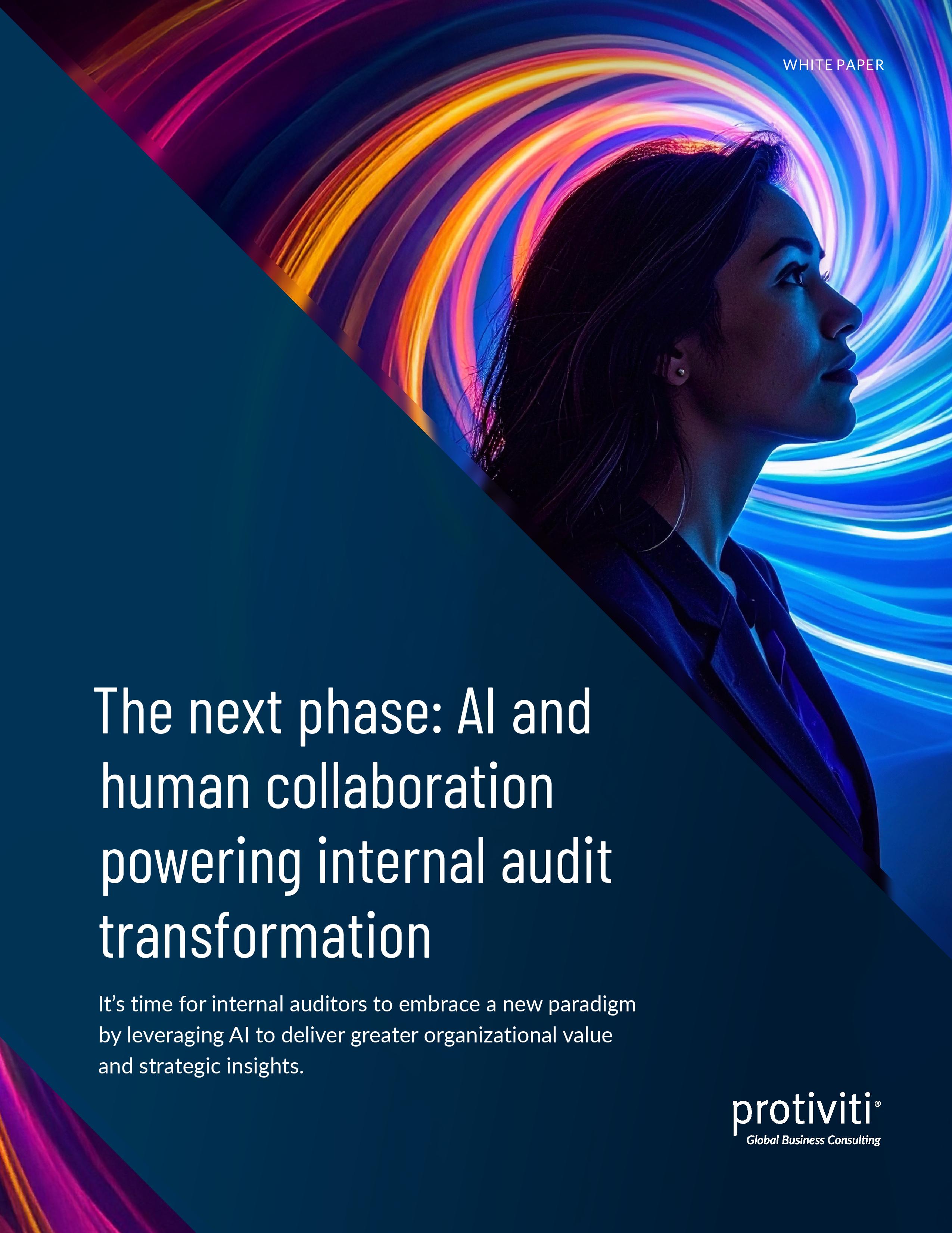 screenshot of the first page of The Next Phase AI and Human Collaboration Powering Internal Audit Transformation