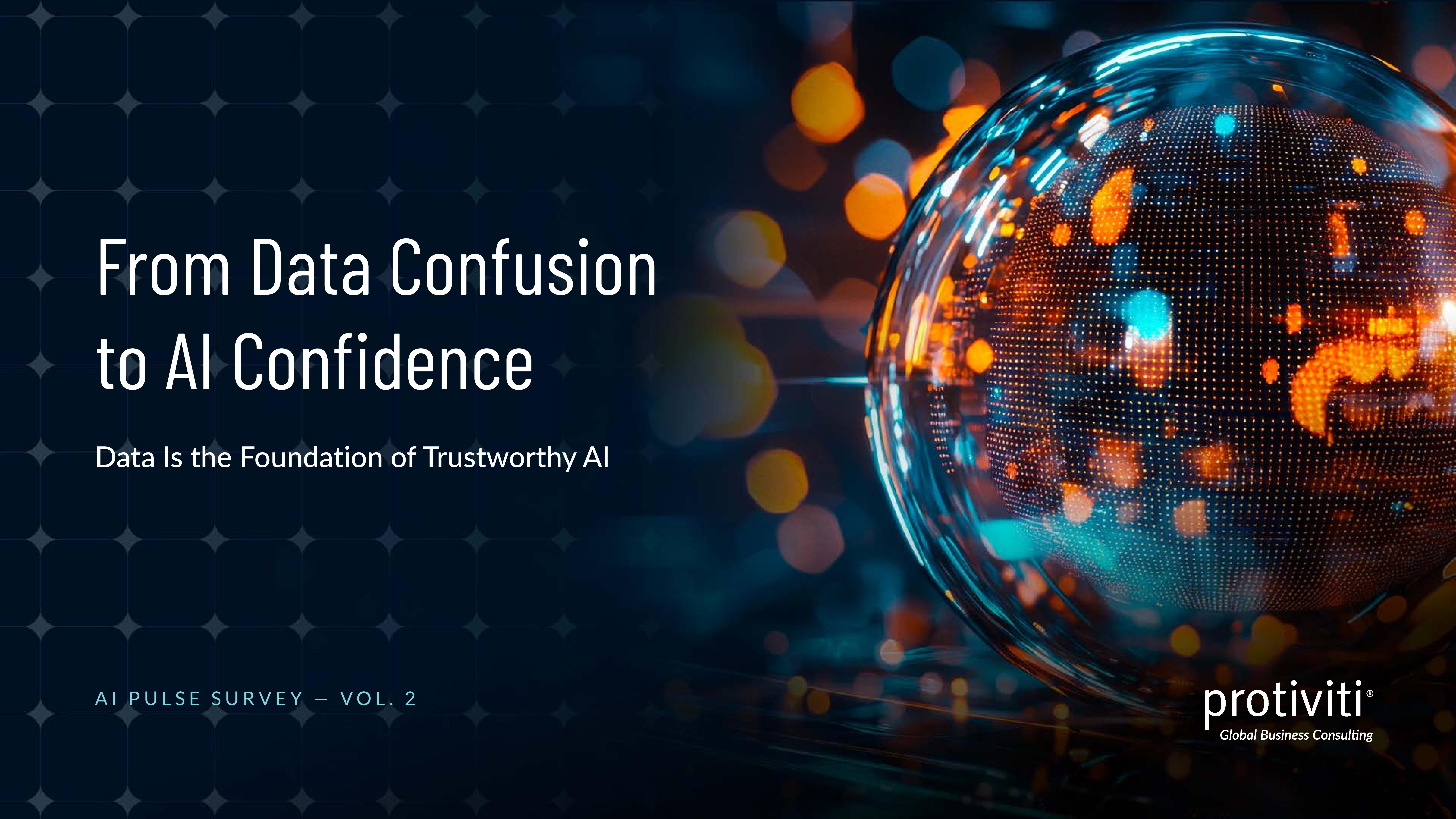 screenshot of the first page of AI Pulse Survey, Vol. 2: From Data Confusion and AI Confidence – Data Is the Foundation of Trustworthy AI