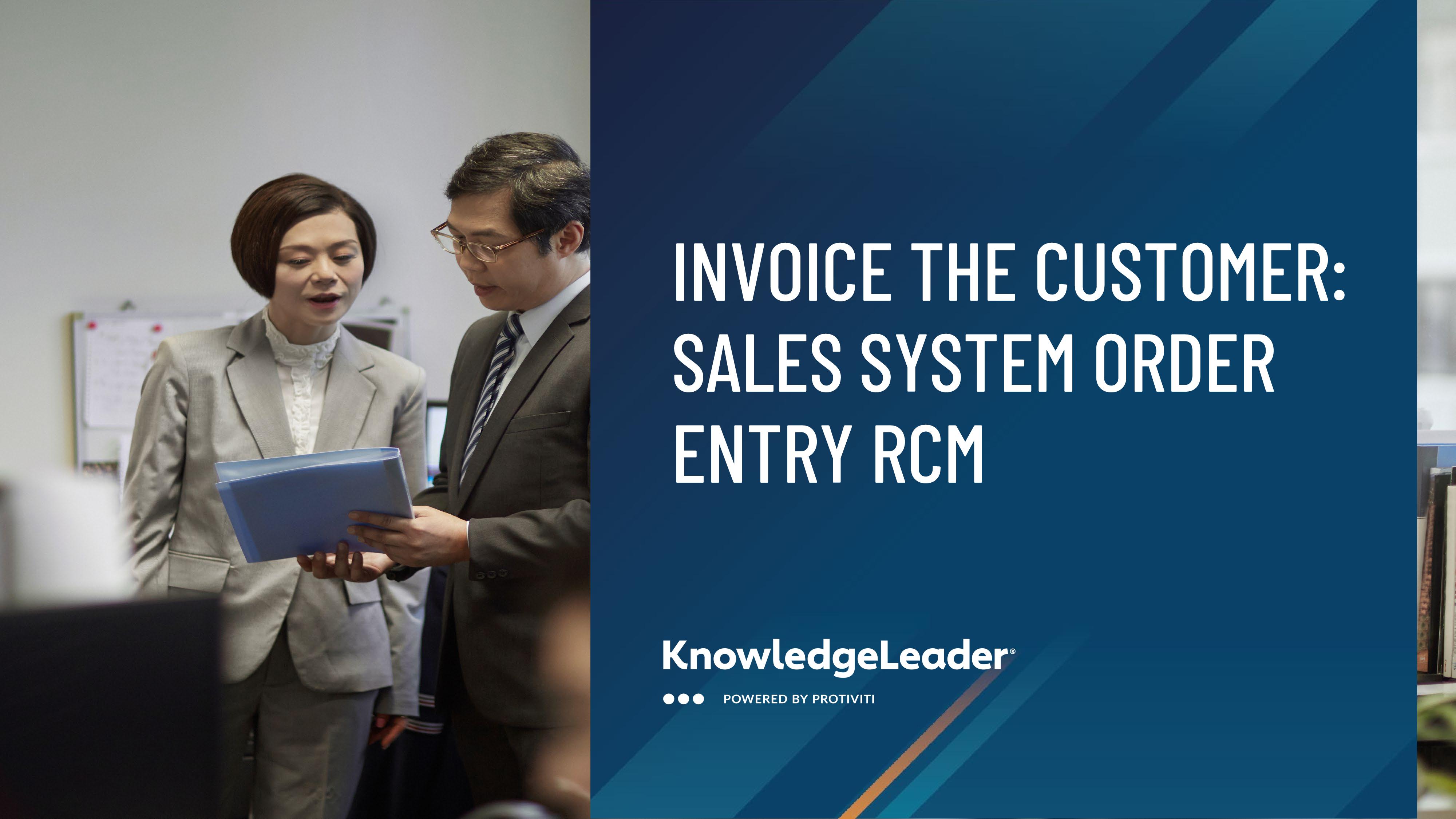 screenshot of the first page of Invoice the Customer Sales System Order Entry RCM