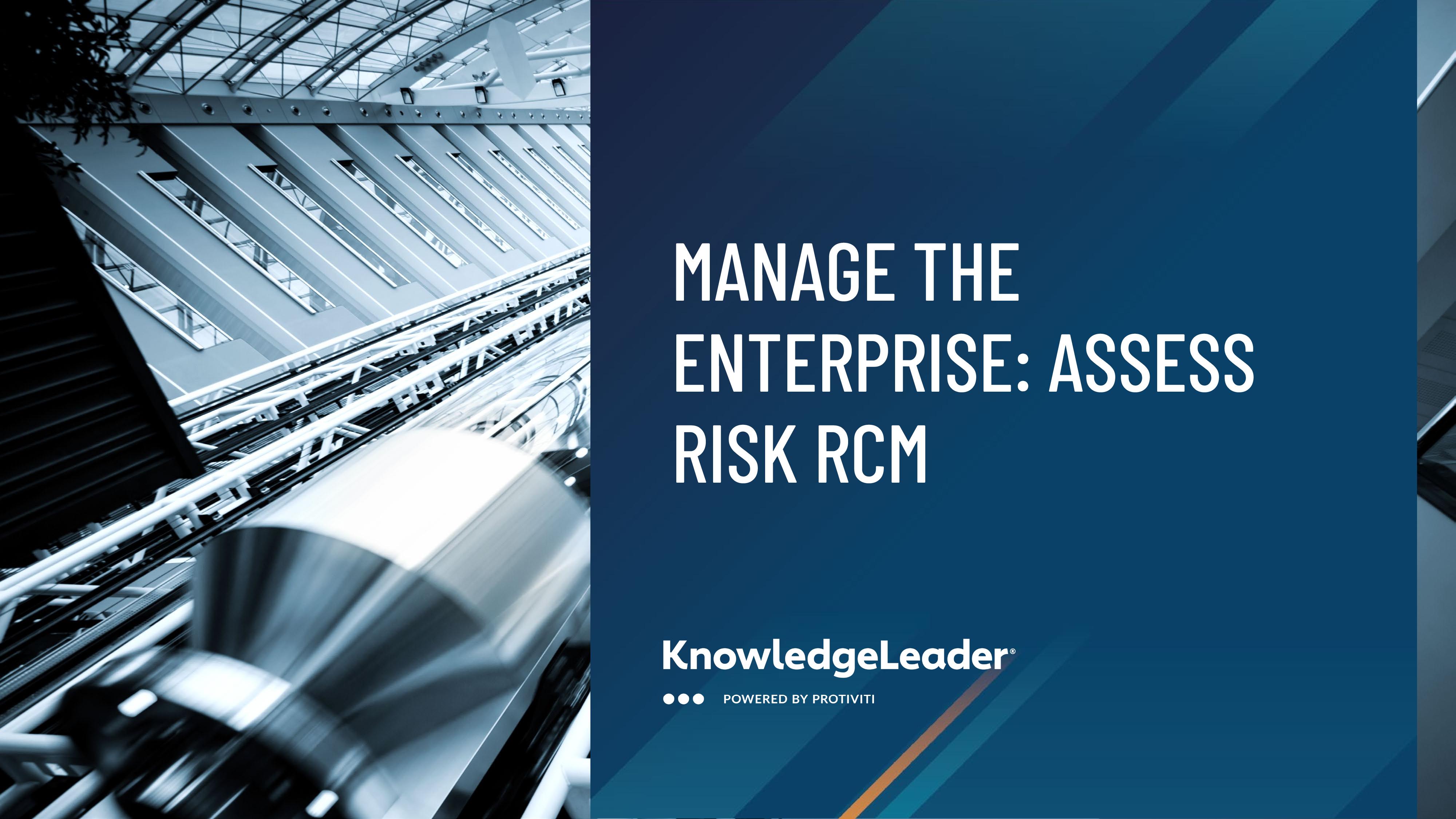 screenshot of the first page of Manage the Enterprise Assess Risk RCM