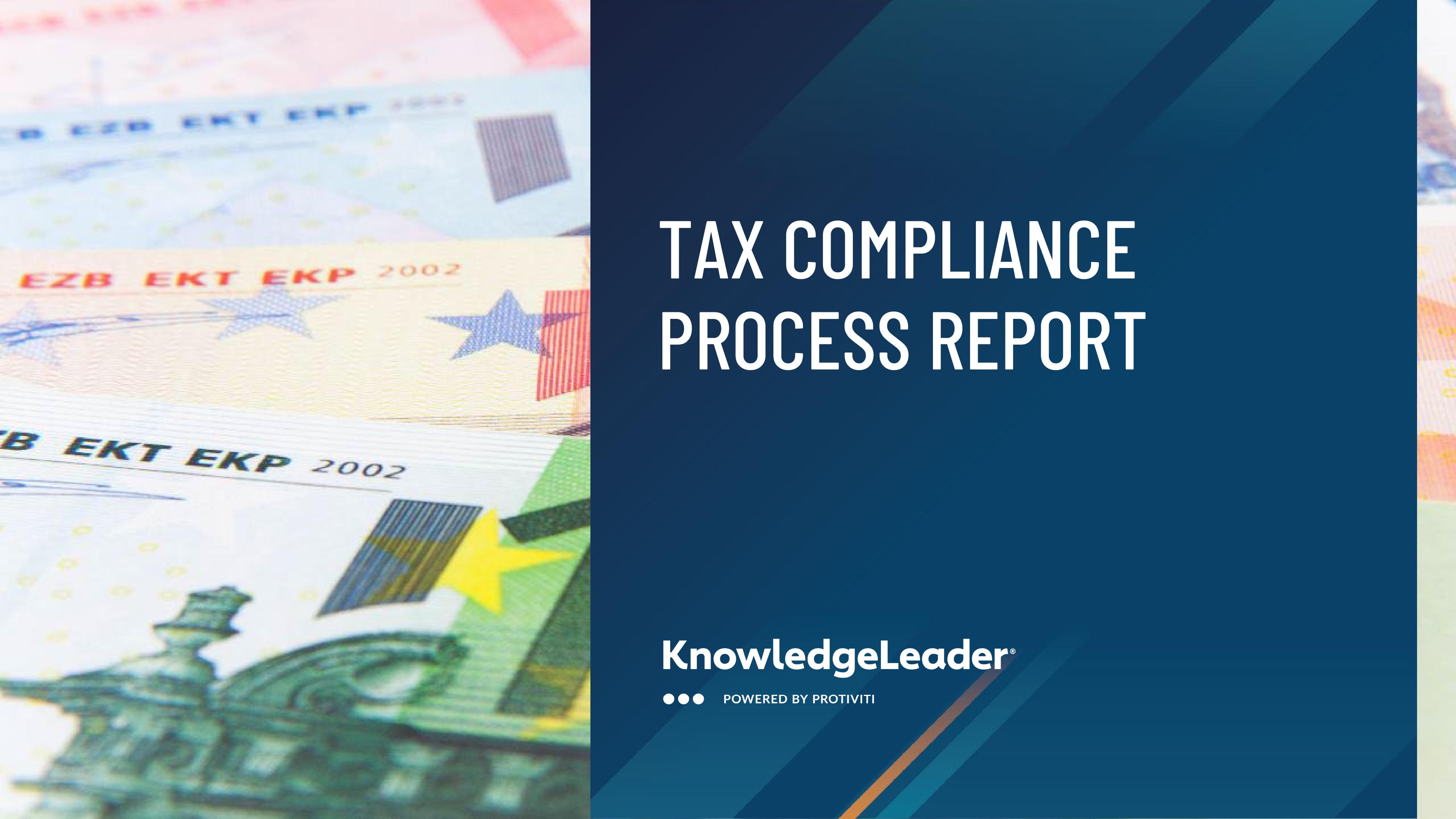 screenshot of the first page of Tax Compliance Process Report