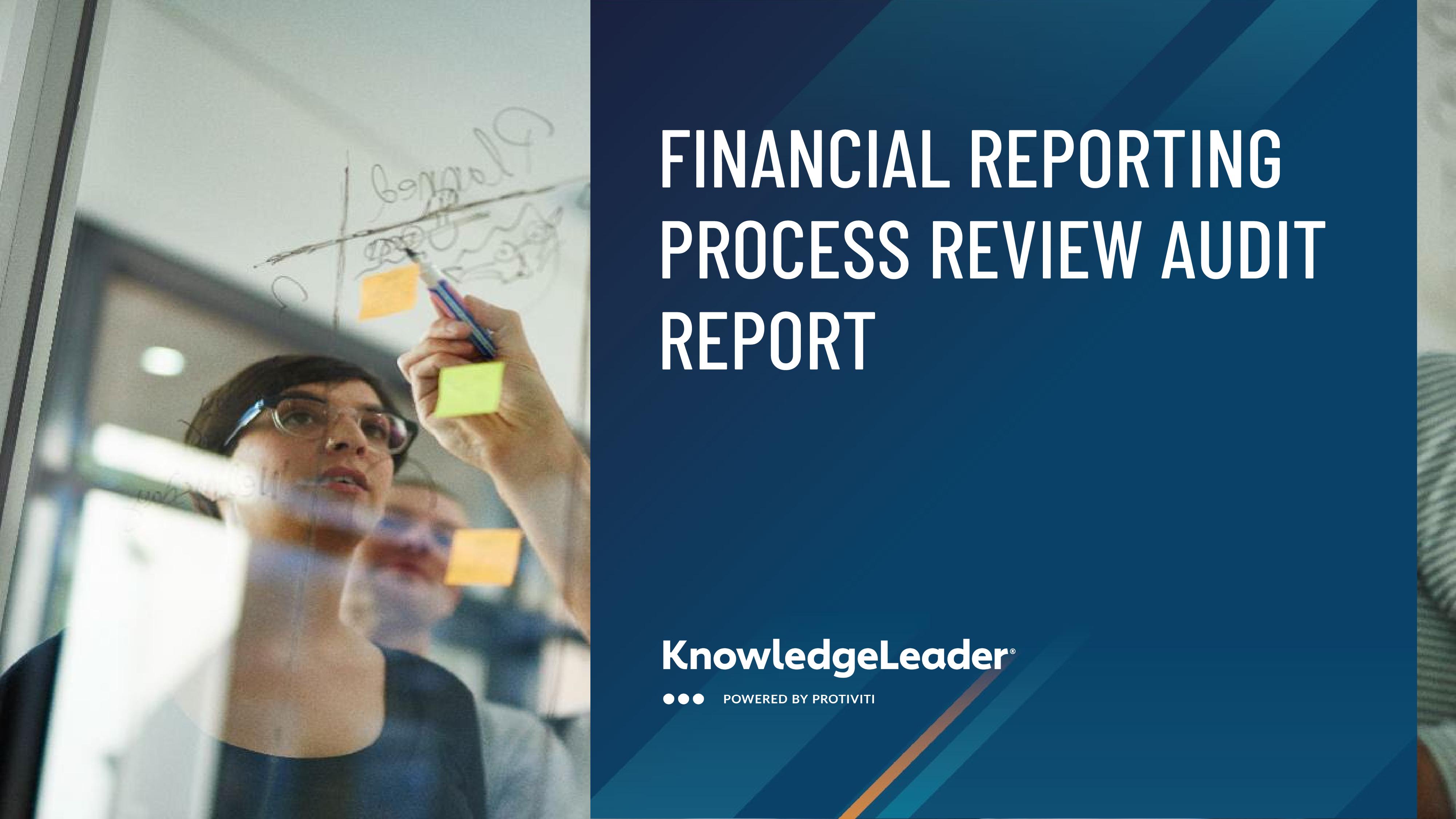 screenshot of the first page of Financial Reporting Process Review Audit Report