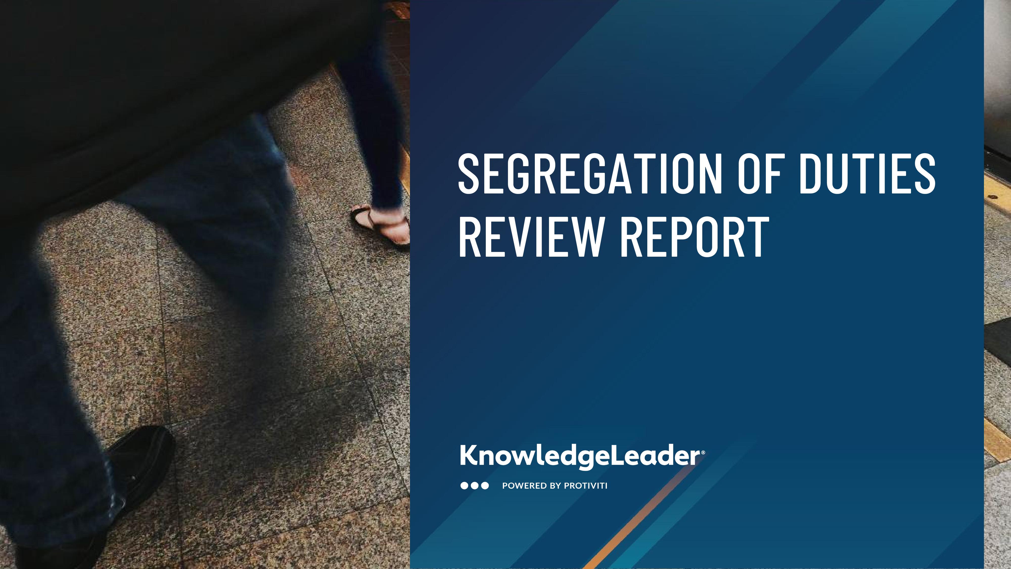 screenshot of the first page of Segregation of Duties Review Report