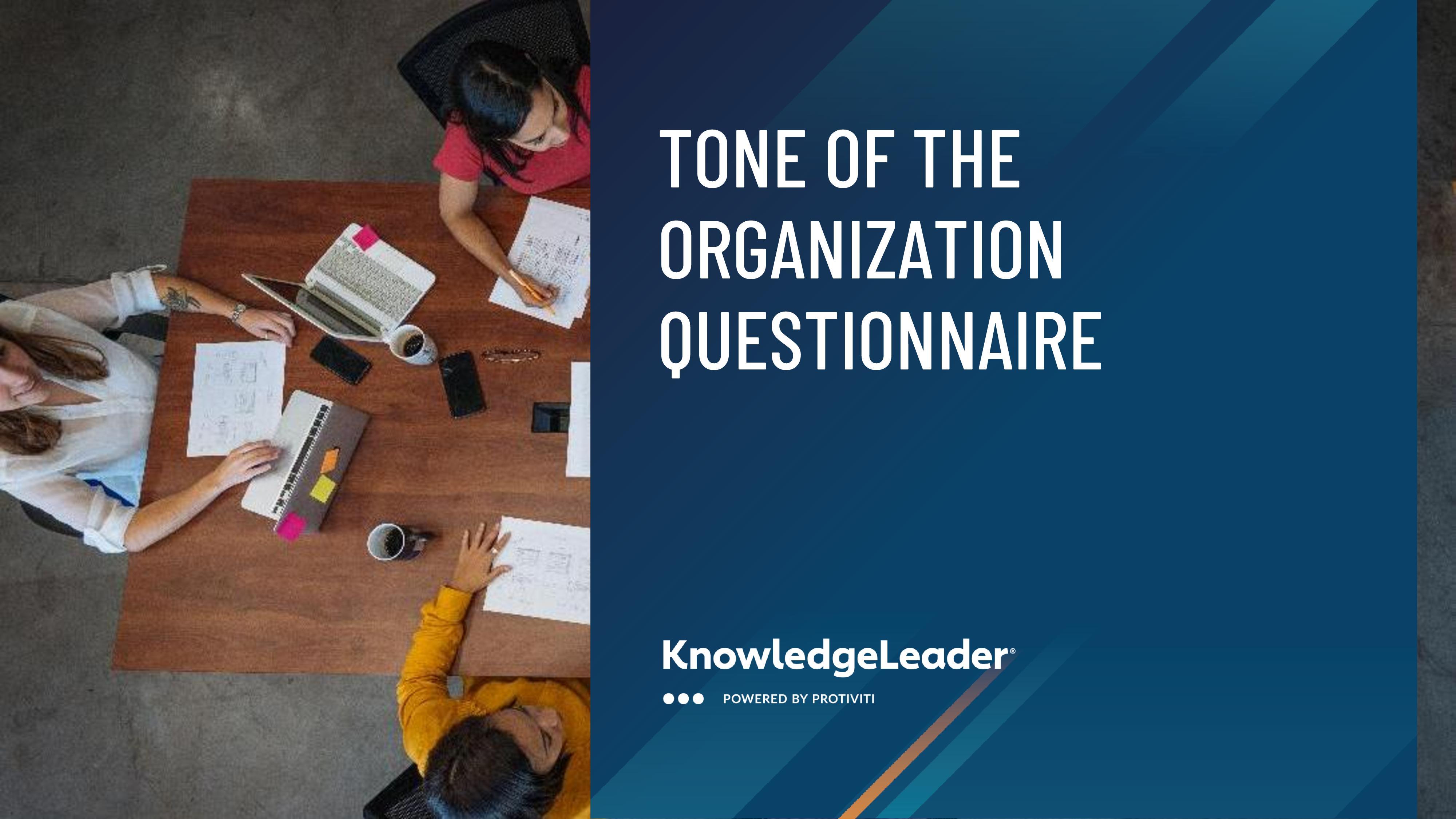 screenshot of the first page of Tone of the Organization Questionnaire