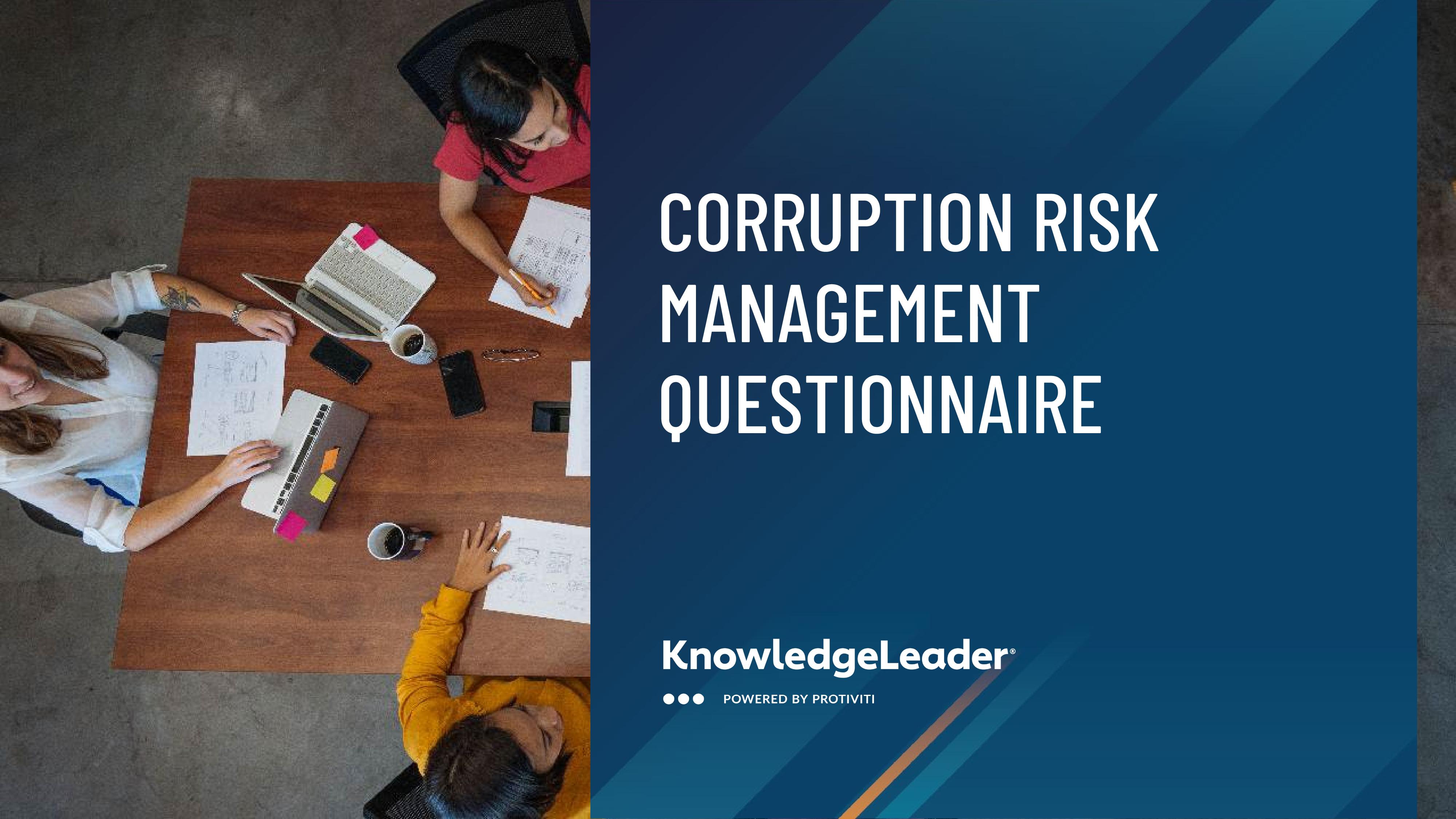 screenshot of the first page of Corruption Risk Management Questionnaire