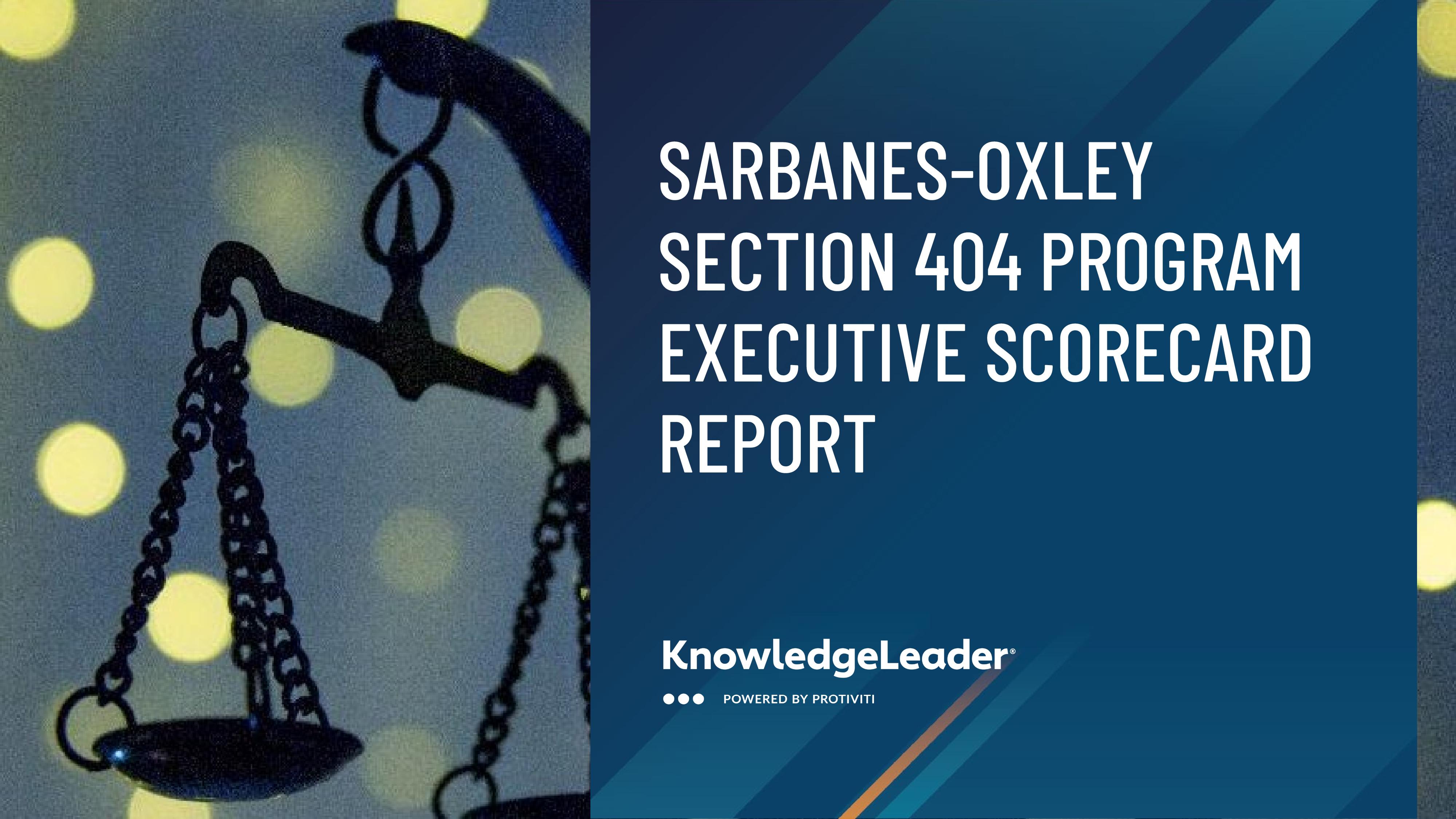 screenshot of the first page of Sarbanes-Oxley Section 404 Program Executive Scorecard Report