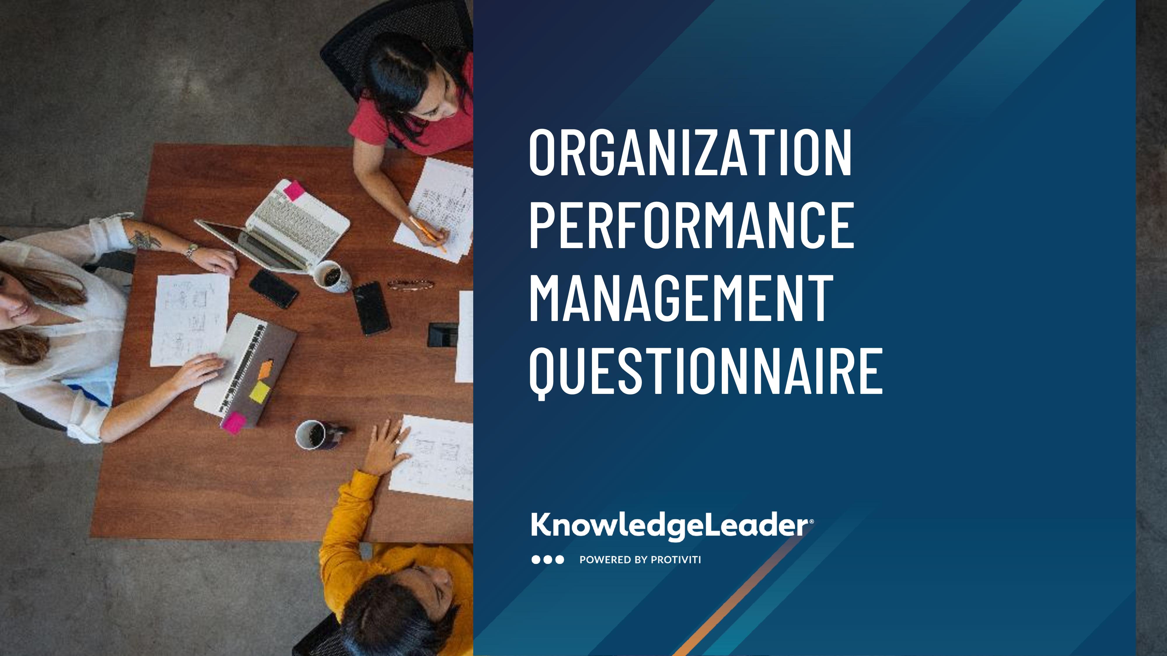 screenshot of the first page of Organization Performance Management Questionnaire