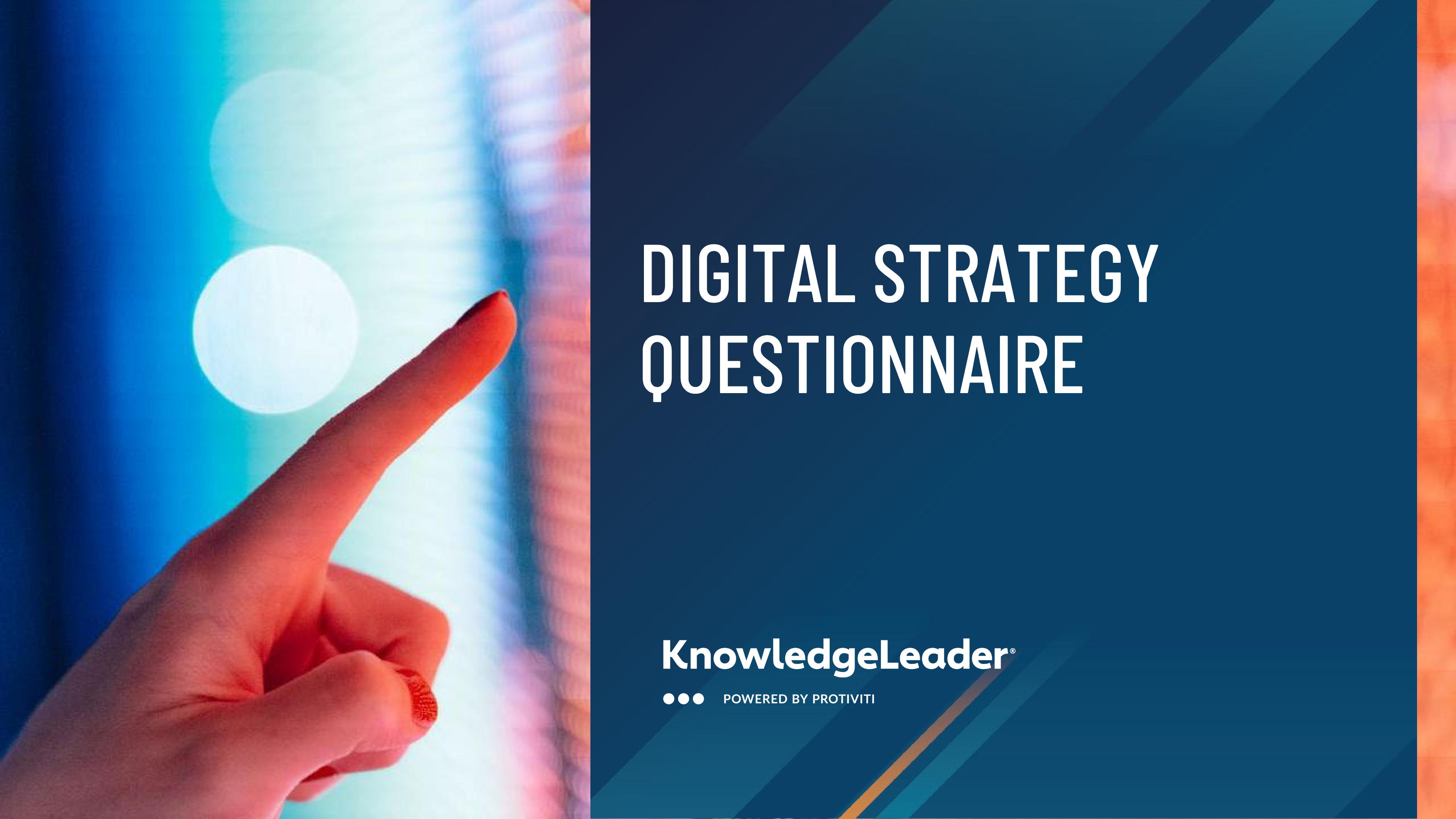 screenshot of the first page of Digital Strategy Questionnaire