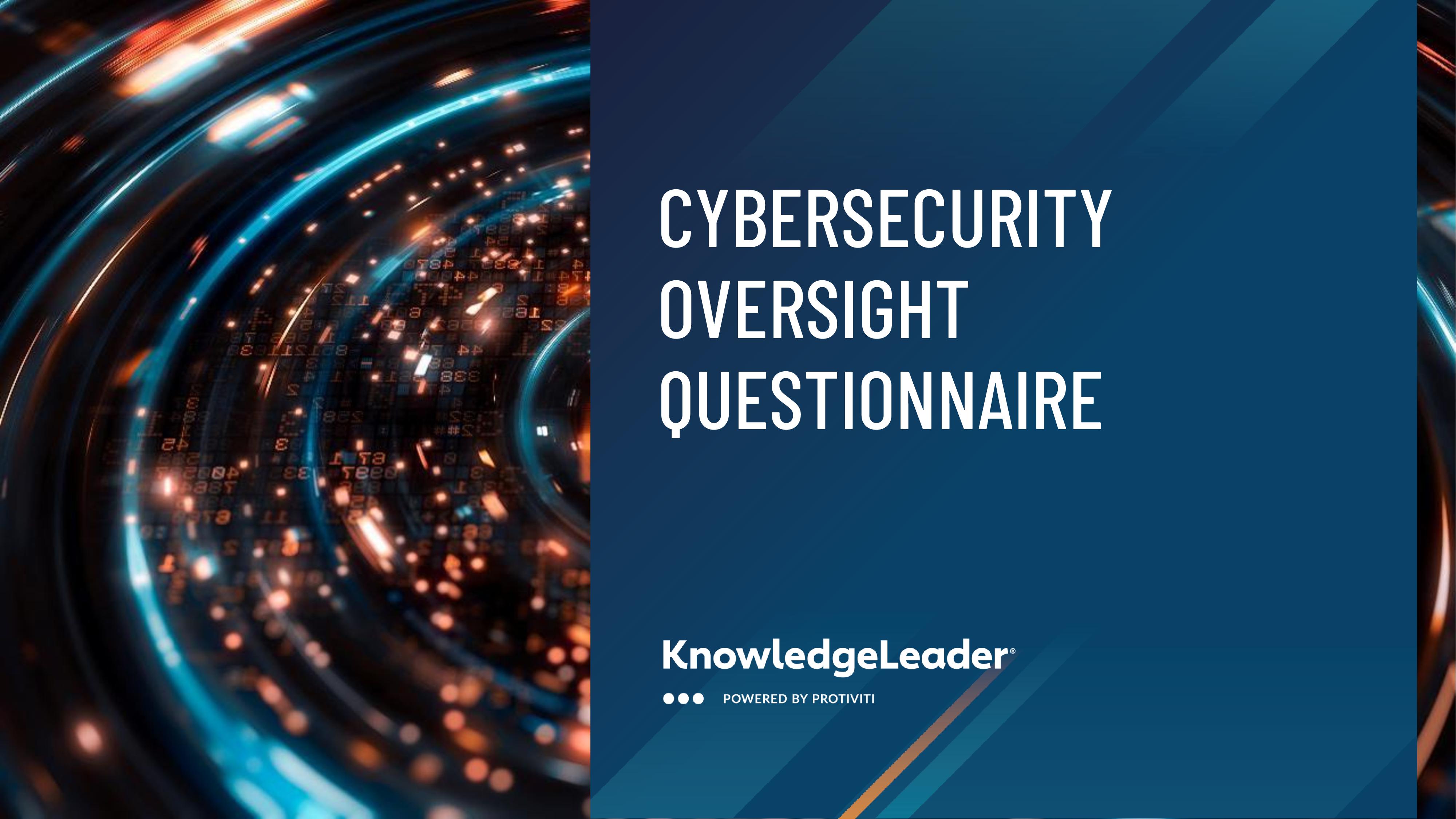 screenshot of the first page of Cybersecurity Oversight Questionnaire