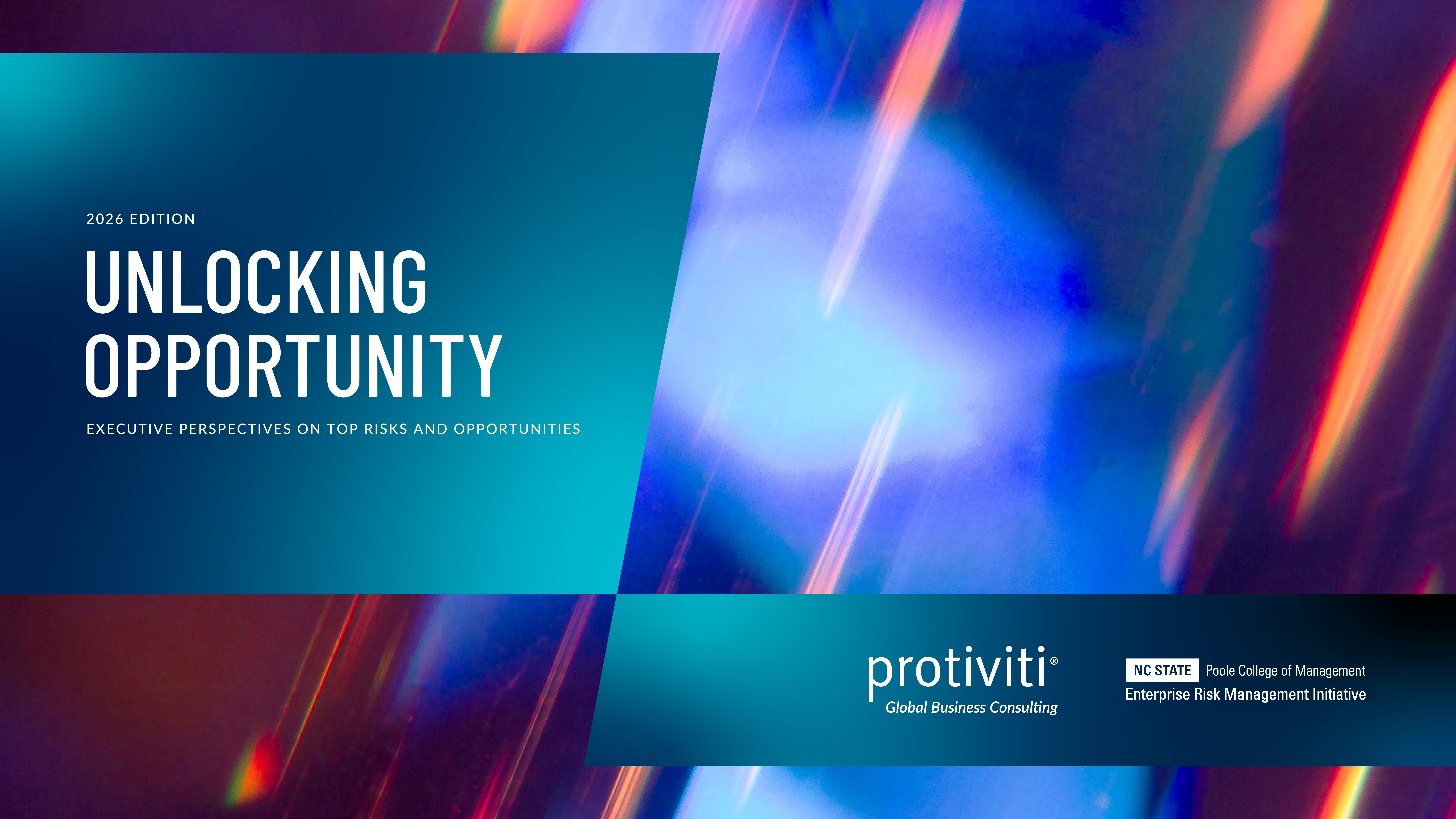 screenshot of the first page of Unlocking Opportunity Executive Perspectives on Top Risks and Opportunities